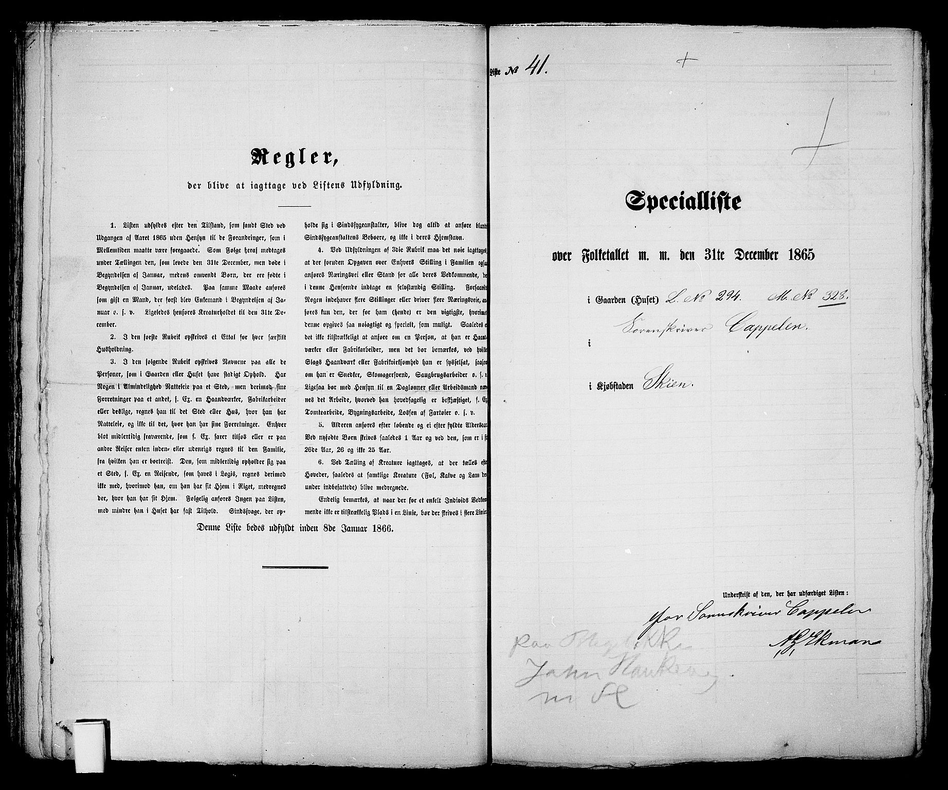 RA, 1865 census for Skien, 1865, p. 93