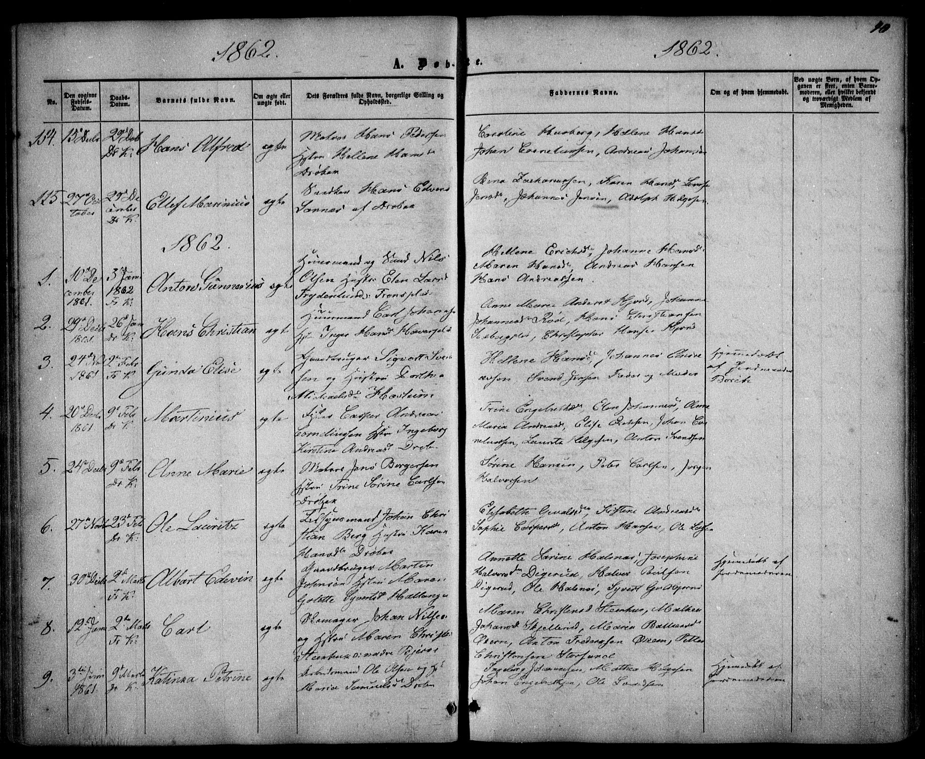 Drøbak prestekontor Kirkebøker, AV/SAO-A-10142a/F/Fa/L0002: Parish register (official) no. I 2, 1858-1870, p. 40