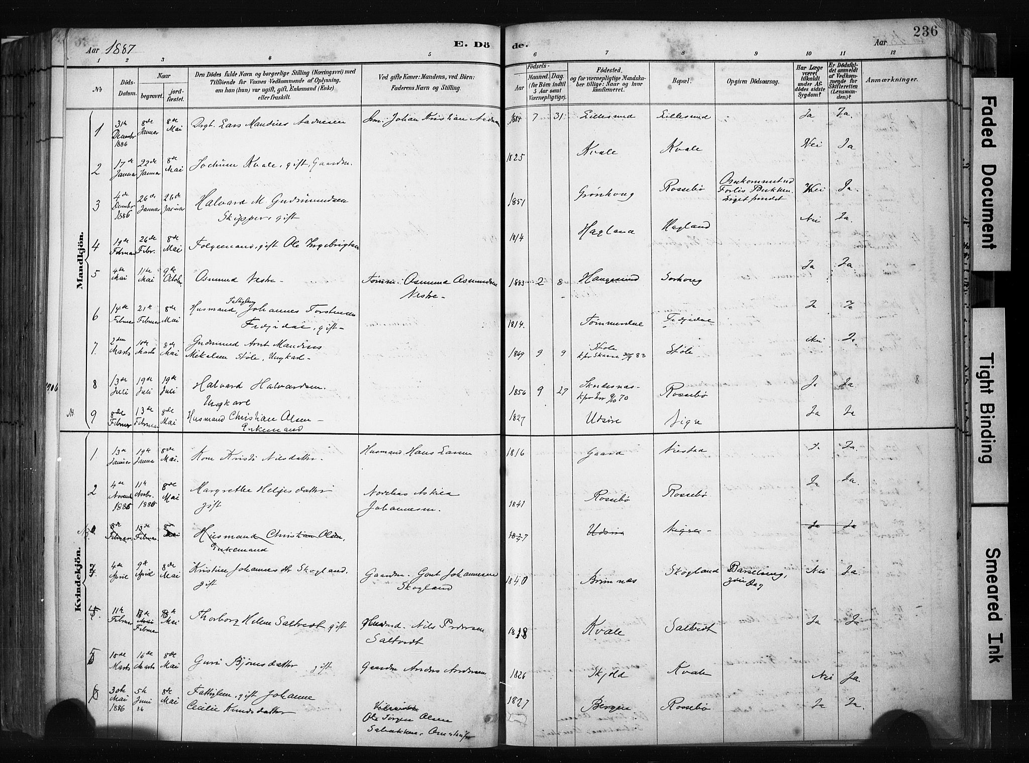 Haugesund sokneprestkontor, SAST/A -101863/H/Ha/Haa/L0004: Parish register (official) no. A 4, 1886-1908, p. 236