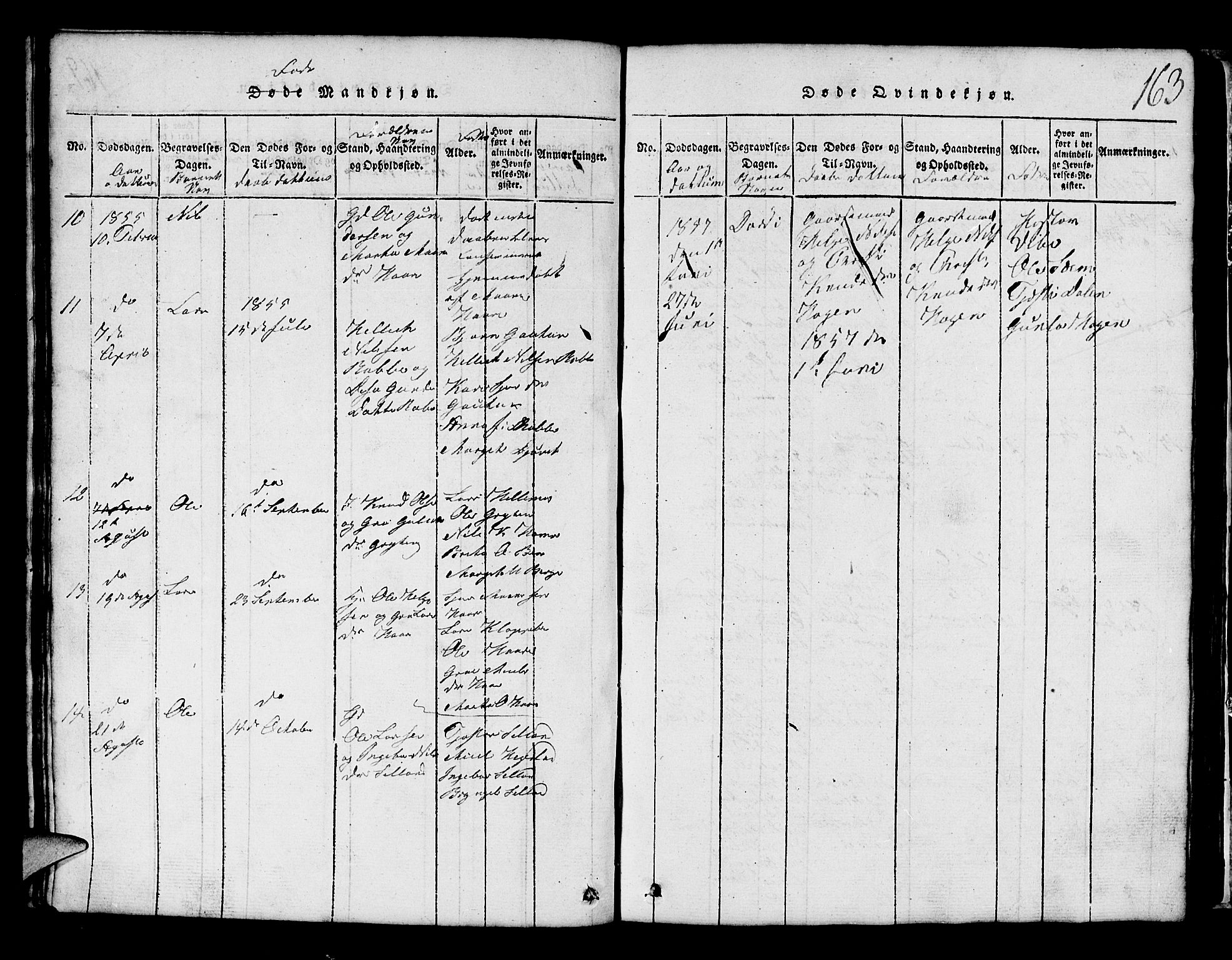 Røldal sokneprestembete, AV/SAB-A-100247: Parish register (copy) no. A 1, 1817-1860, p. 163