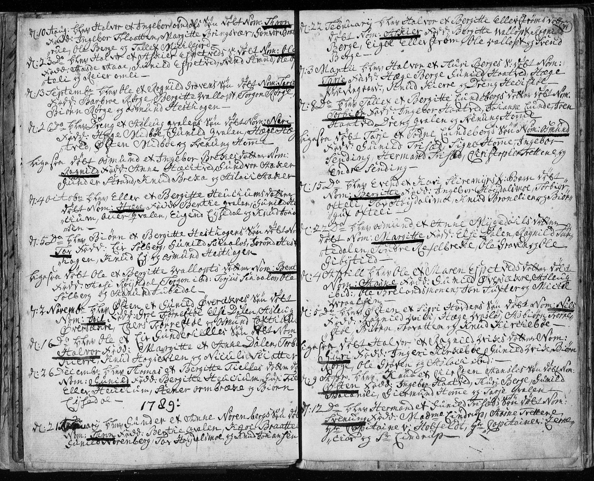 Lårdal kirkebøker, SAKO/A-284/F/Fa/L0003: Parish register (official) no. I 3, 1754-1790, p. 34