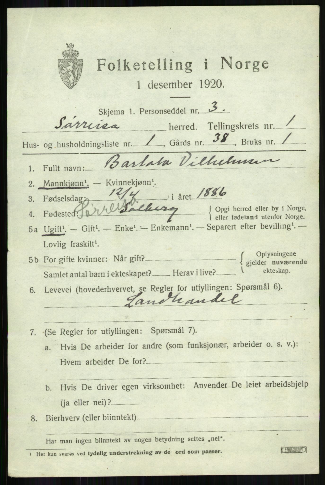 SATØ, 1920 census for Sørreisa, 1920, p. 793