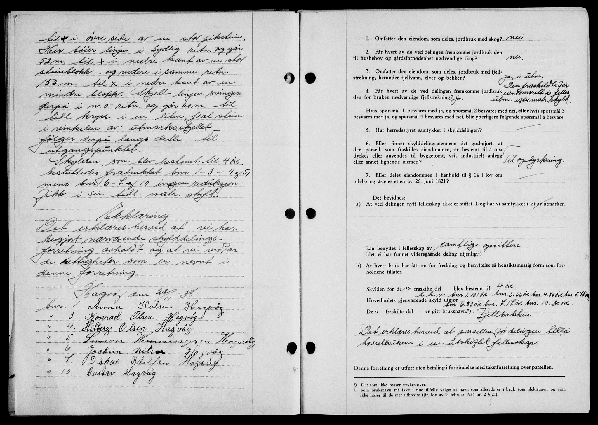 Lofoten sorenskriveri, SAT/A-0017/1/2/2C/L0005a: Mortgage book no. 5a, 1939-1939, Diary no: : 2644/1938