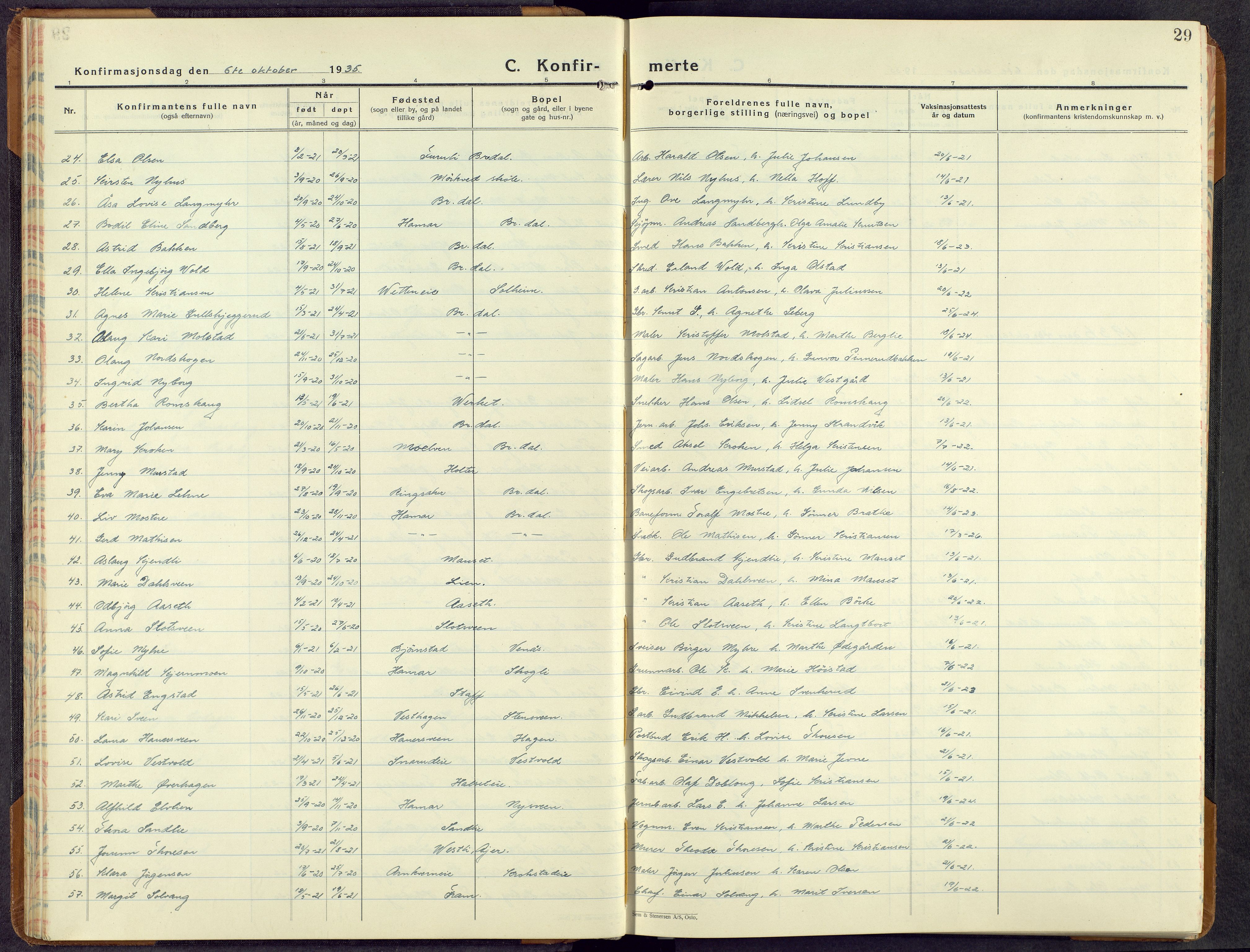 Furnes prestekontor, AV/SAH-PREST-012/L/La/L0004: Parish register (copy) no. 4, 1926-1970, p. 28b-29a