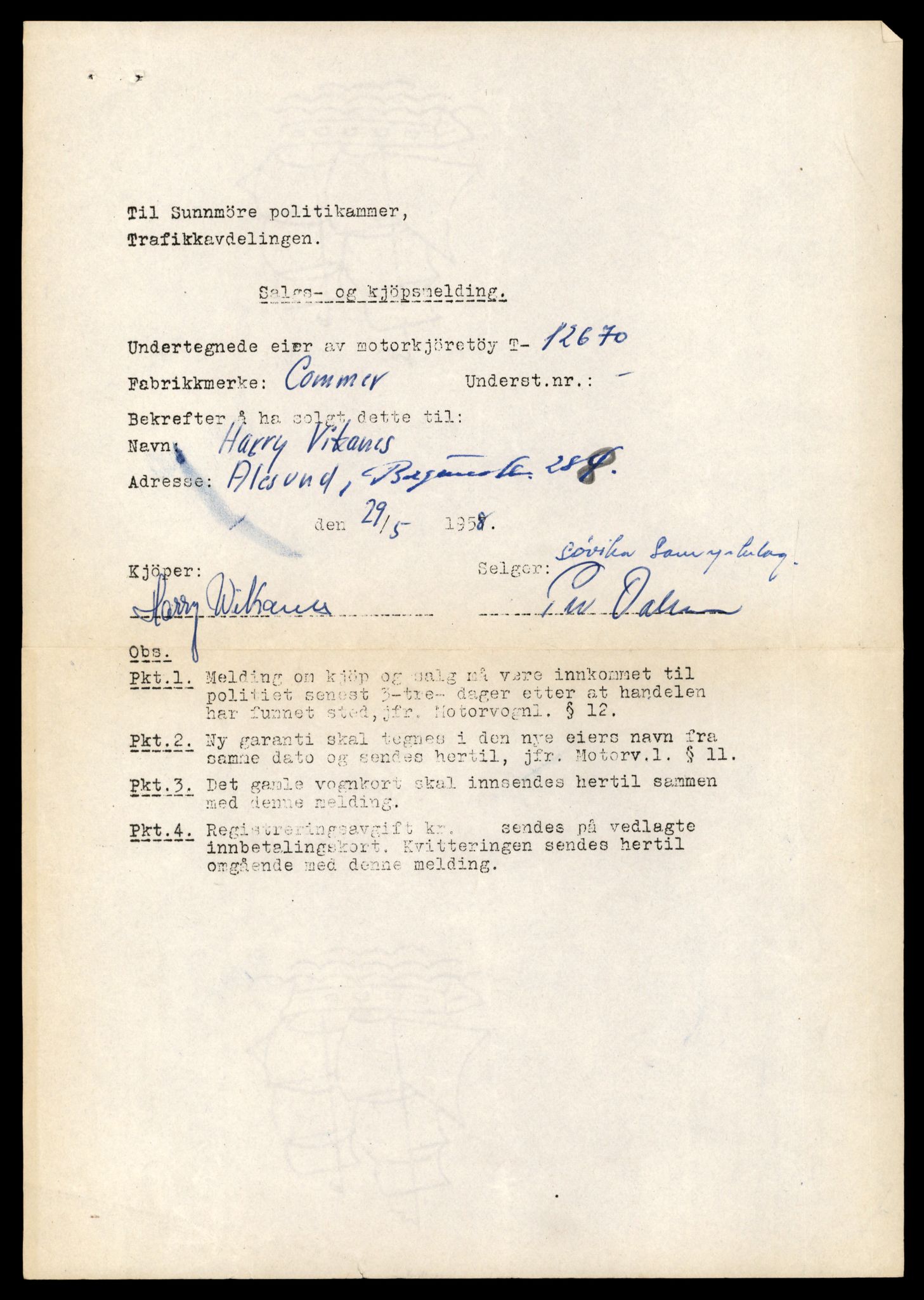 Møre og Romsdal vegkontor - Ålesund trafikkstasjon, AV/SAT-A-4099/F/Fe/L0035: Registreringskort for kjøretøy T 12653 - T 12829, 1927-1998, p. 335