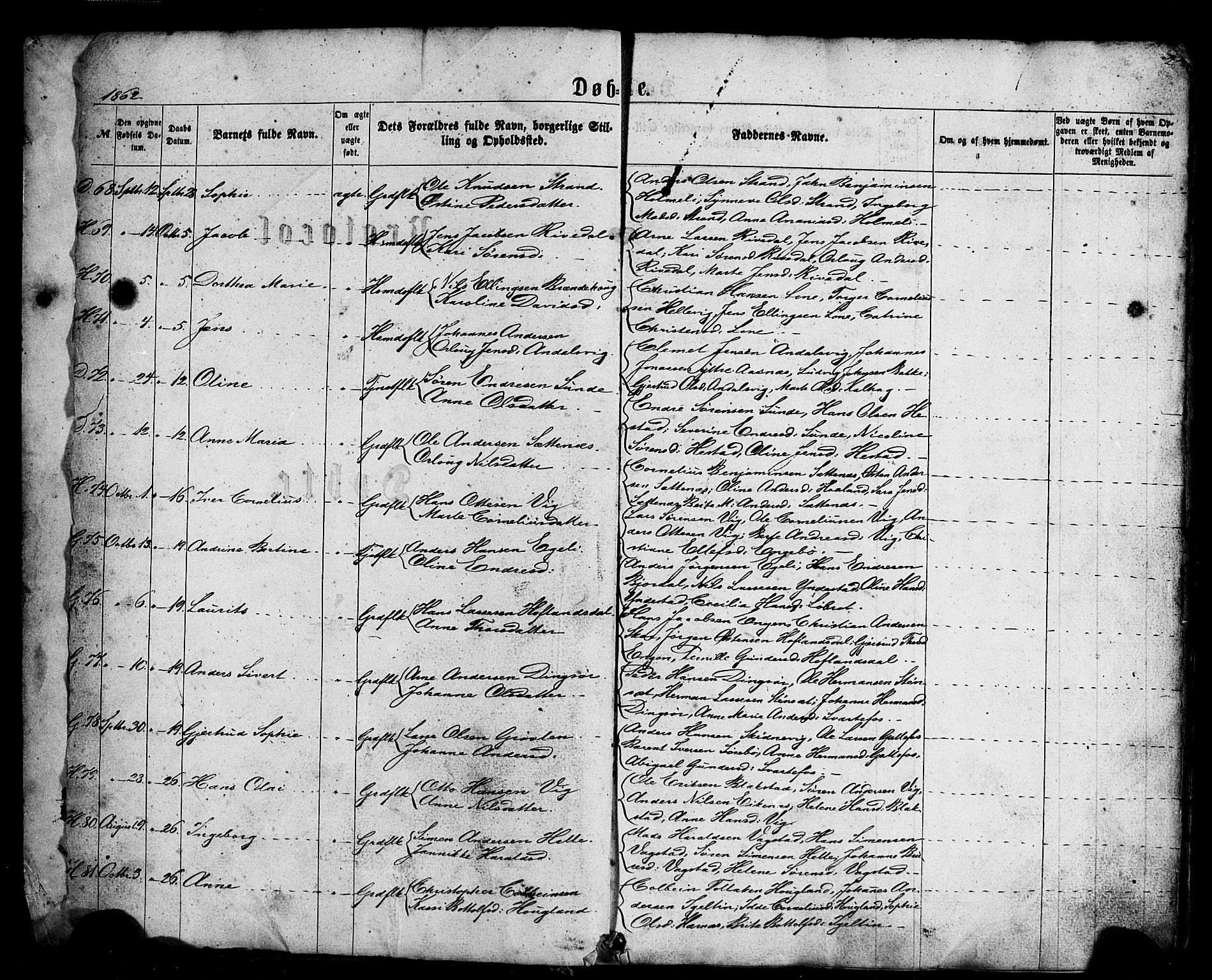 Fjaler sokneprestembete, AV/SAB-A-79801/H/Haa/Haaa/L0007: Parish register (official) no. A 7, 1862-1881, p. 2