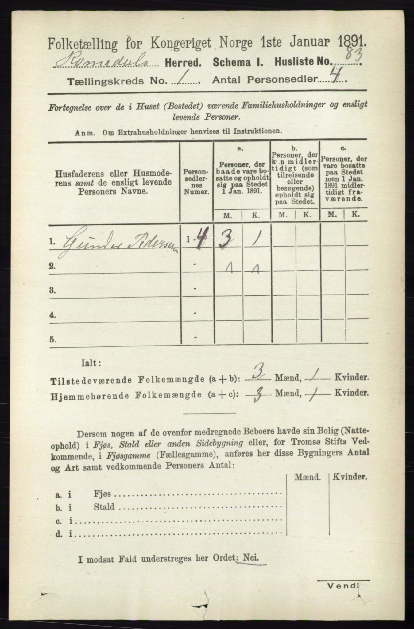 RA, 1891 census for 0416 Romedal, 1891, p. 114