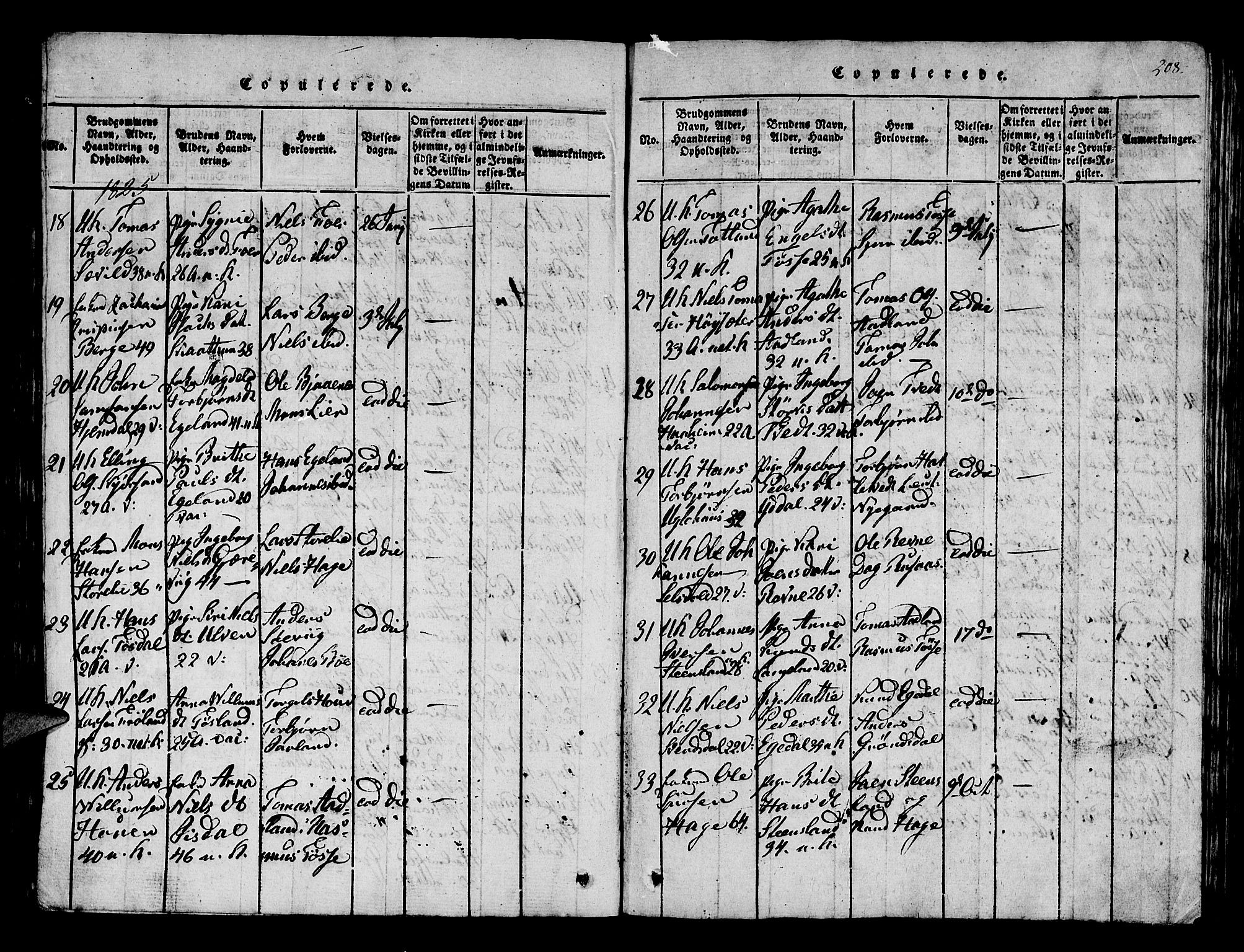 Os sokneprestembete, SAB/A-99929: Parish register (official) no. A 12, 1816-1825, p. 208