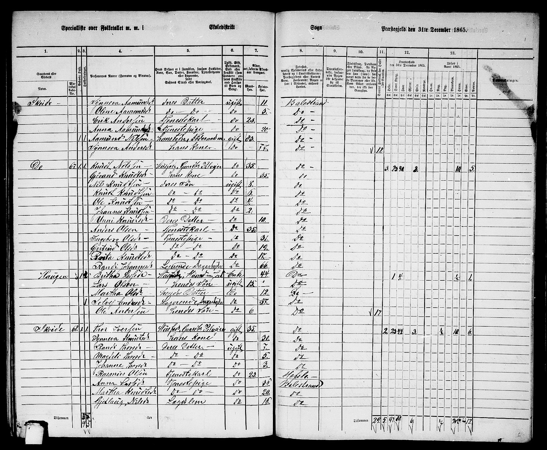 RA, 1865 census for Balestrand, 1865, p. 78