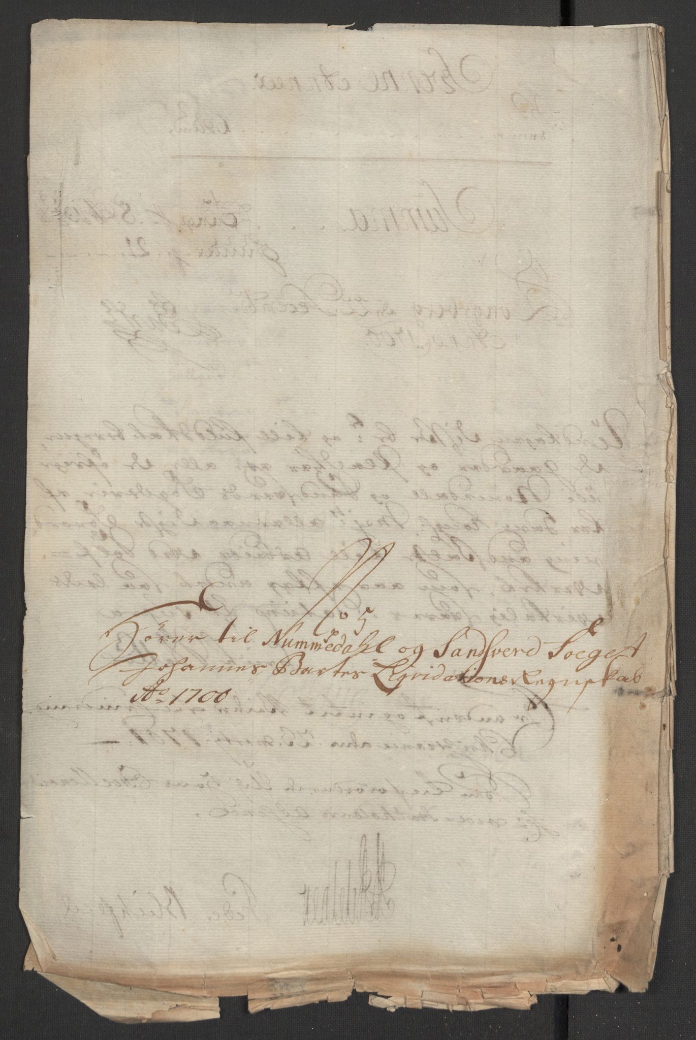 Rentekammeret inntil 1814, Reviderte regnskaper, Fogderegnskap, RA/EA-4092/R24/L1578: Fogderegnskap Numedal og Sandsvær, 1698-1700, p. 159