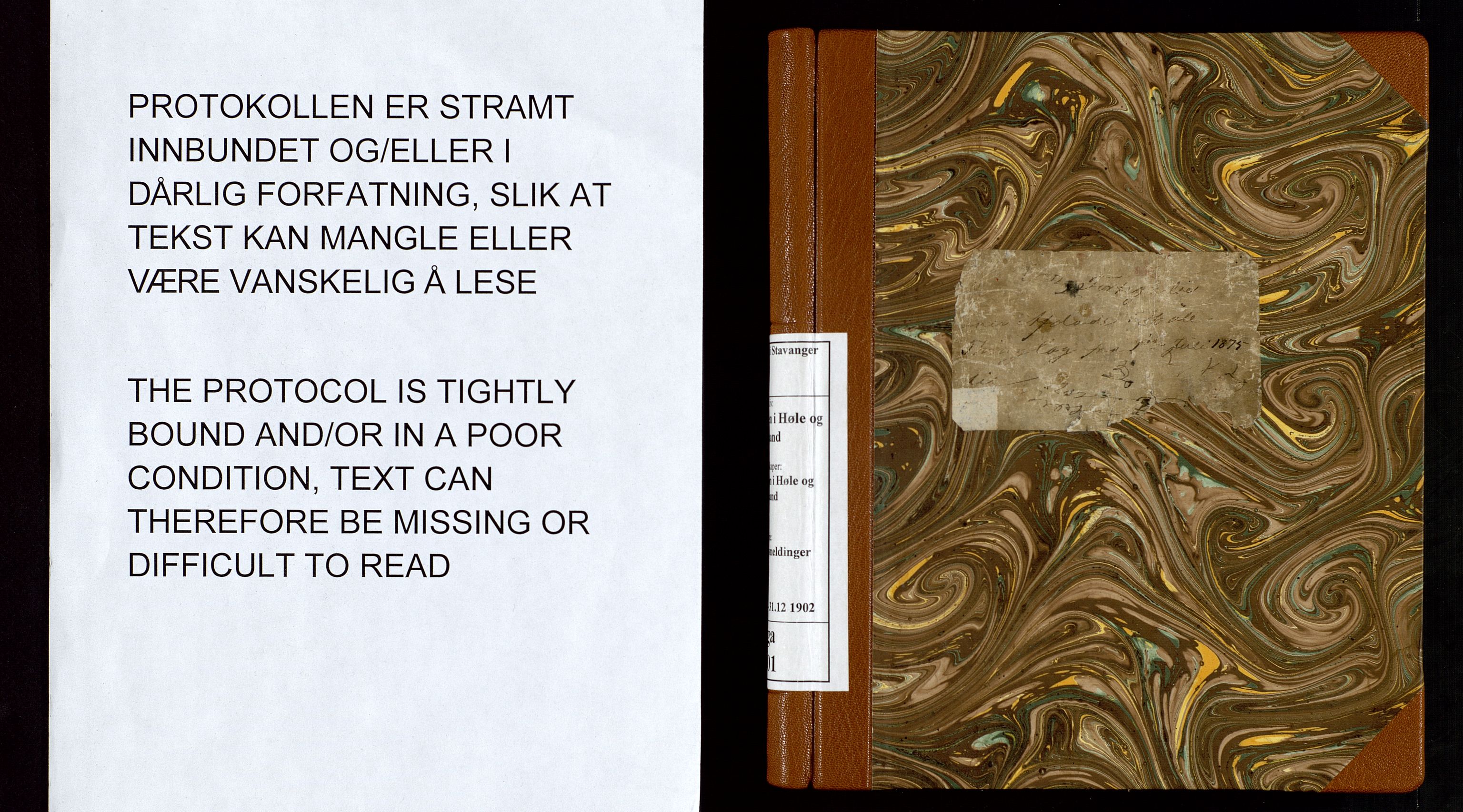 Høle og Forsand lensmannskontor, SAST/A-100127/Gga/L0001: "Fortegnelse over Afdøde i Høle Thinglag fra 1ste Juli 1875 til ", 1875-1902