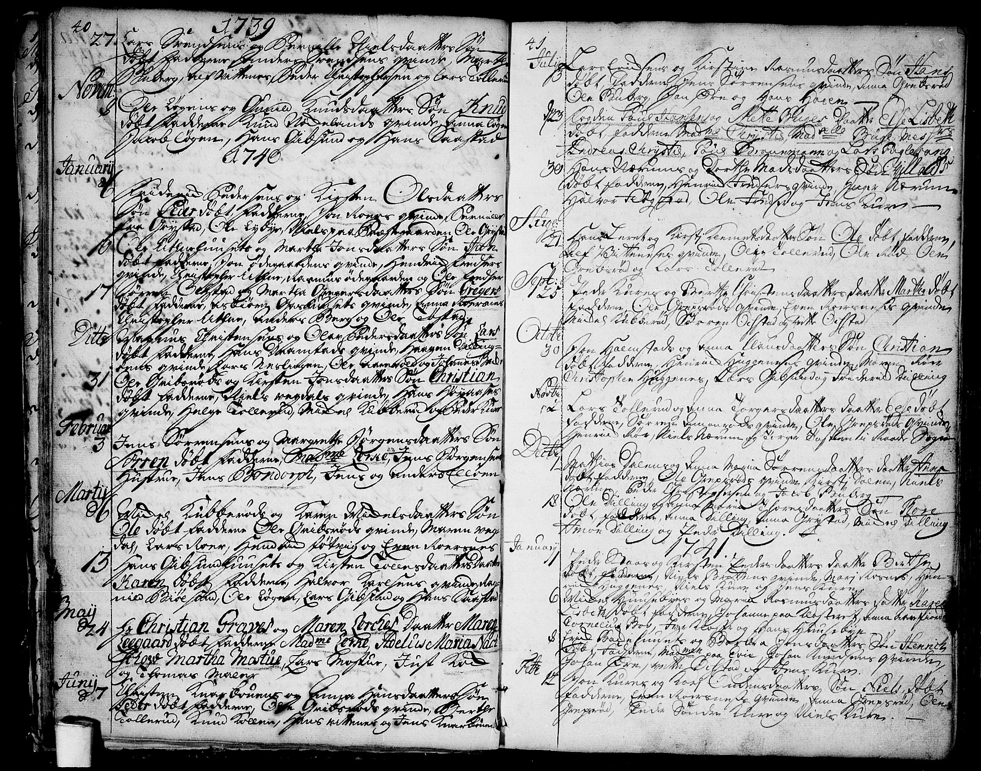 Rygge prestekontor Kirkebøker, AV/SAO-A-10084b/F/Fa/L0001: Parish register (official) no. 1, 1725-1771, p. 40-41