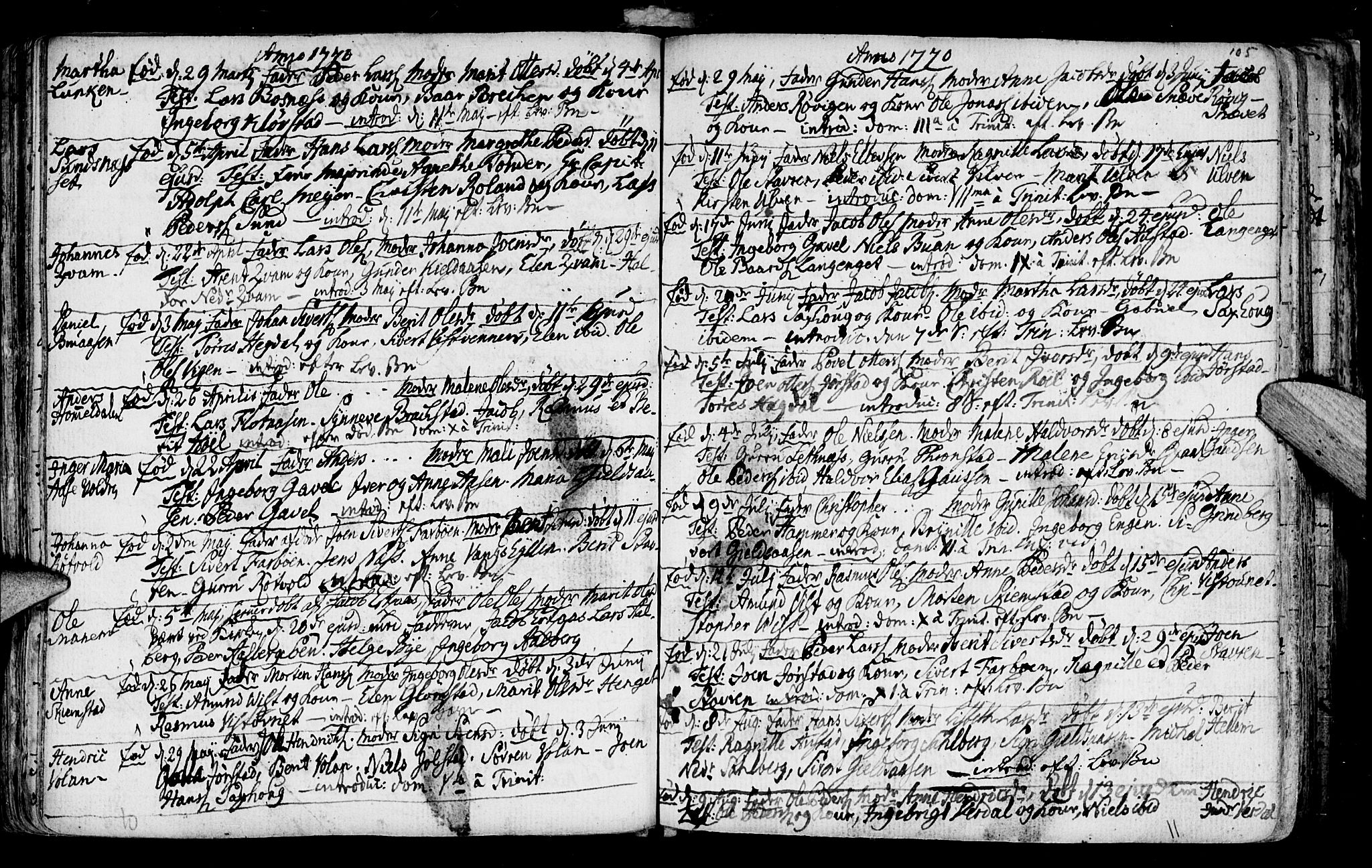 Ministerialprotokoller, klokkerbøker og fødselsregistre - Nord-Trøndelag, SAT/A-1458/730/L0273: Parish register (official) no. 730A02, 1762-1802, p. 105