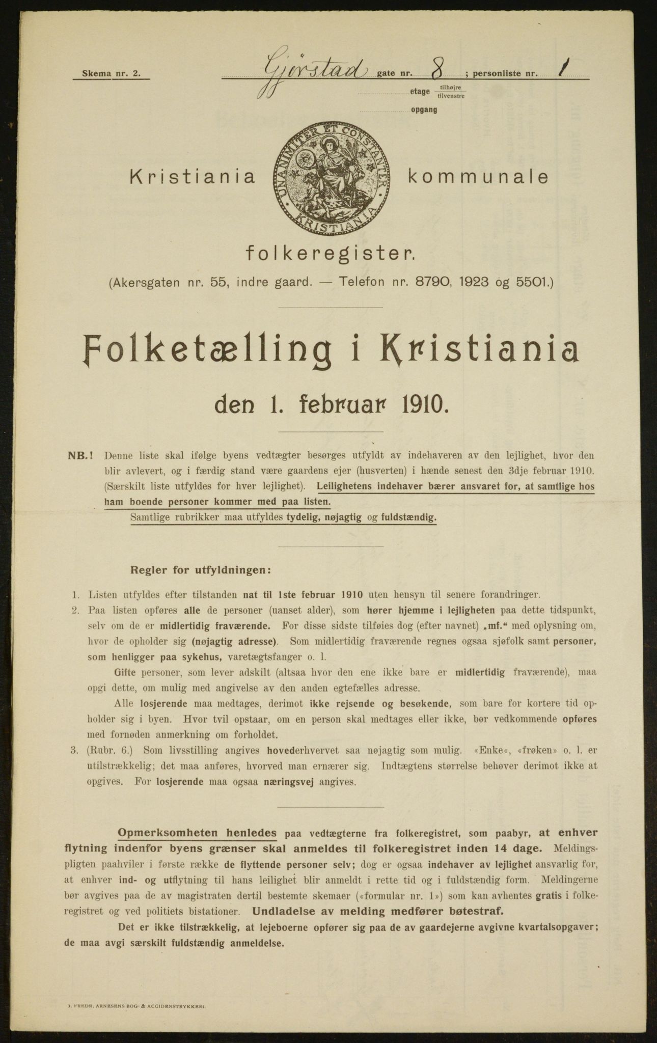 OBA, Municipal Census 1910 for Kristiania, 1910, p. 27892