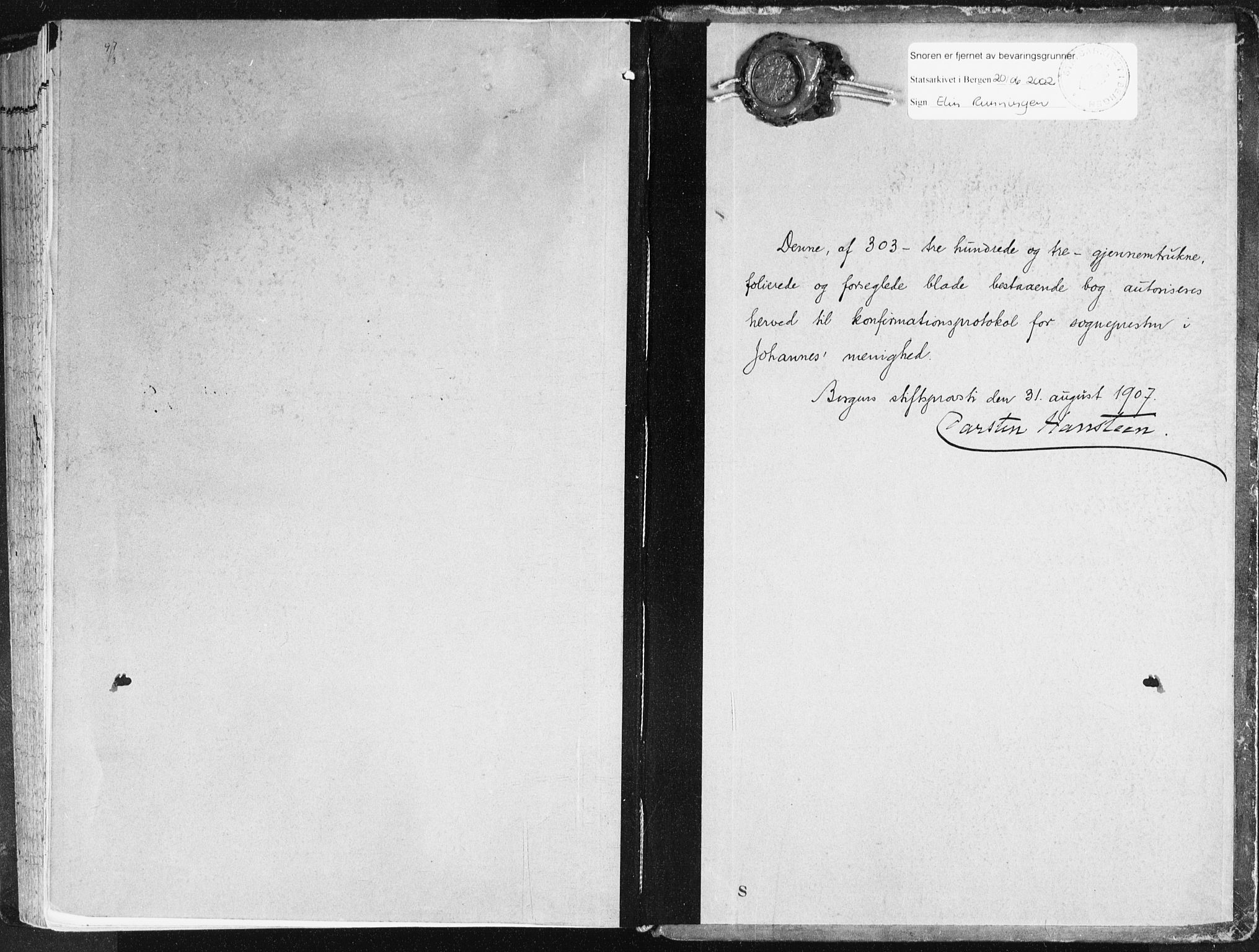 Johanneskirken sokneprestembete, SAB/A-76001/H/Haa/L0009: Parish register (official) no. C 2, 1907-1924, p. 304