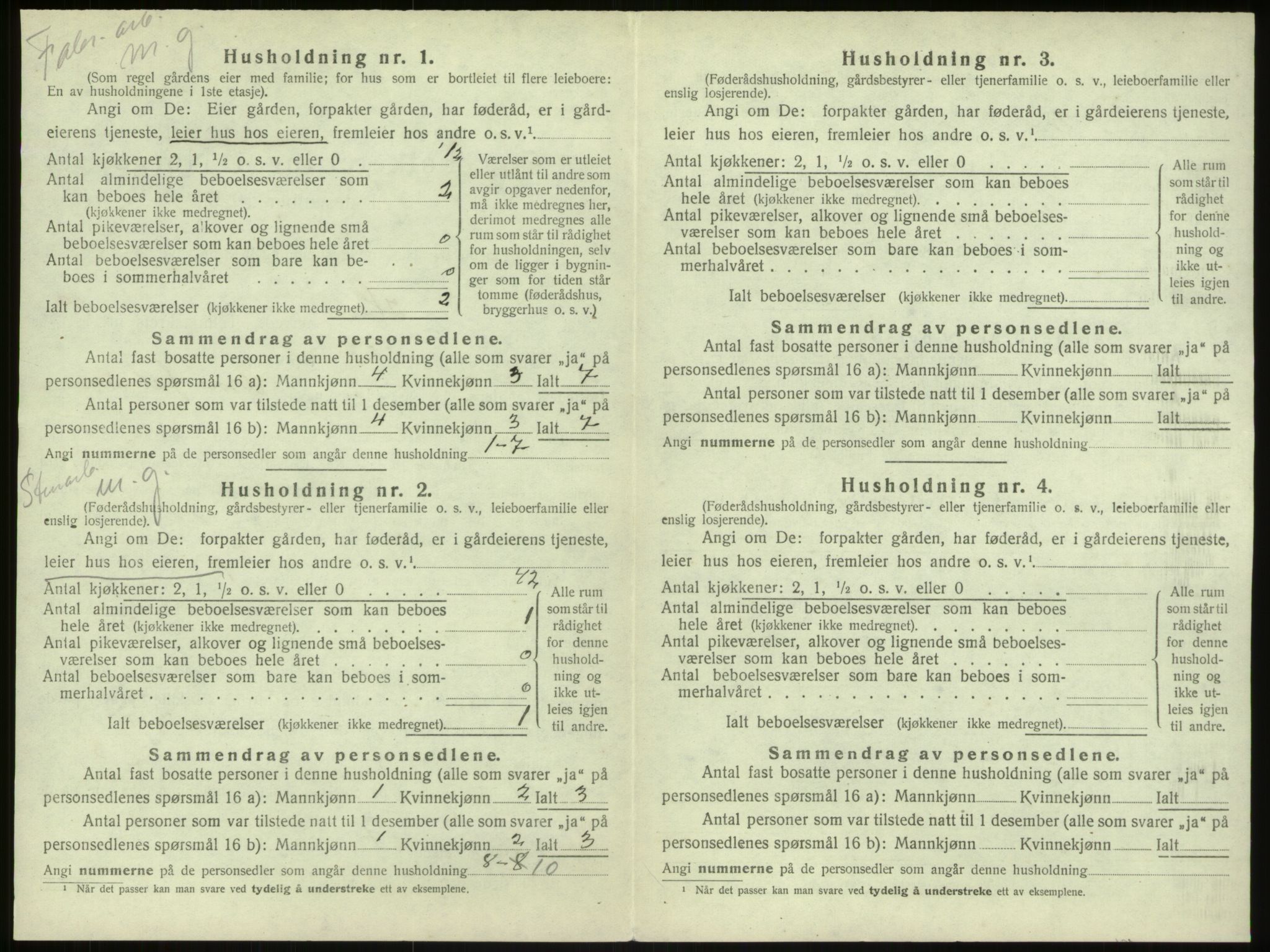 SAB, 1920 census for Haus, 1920, p. 1684