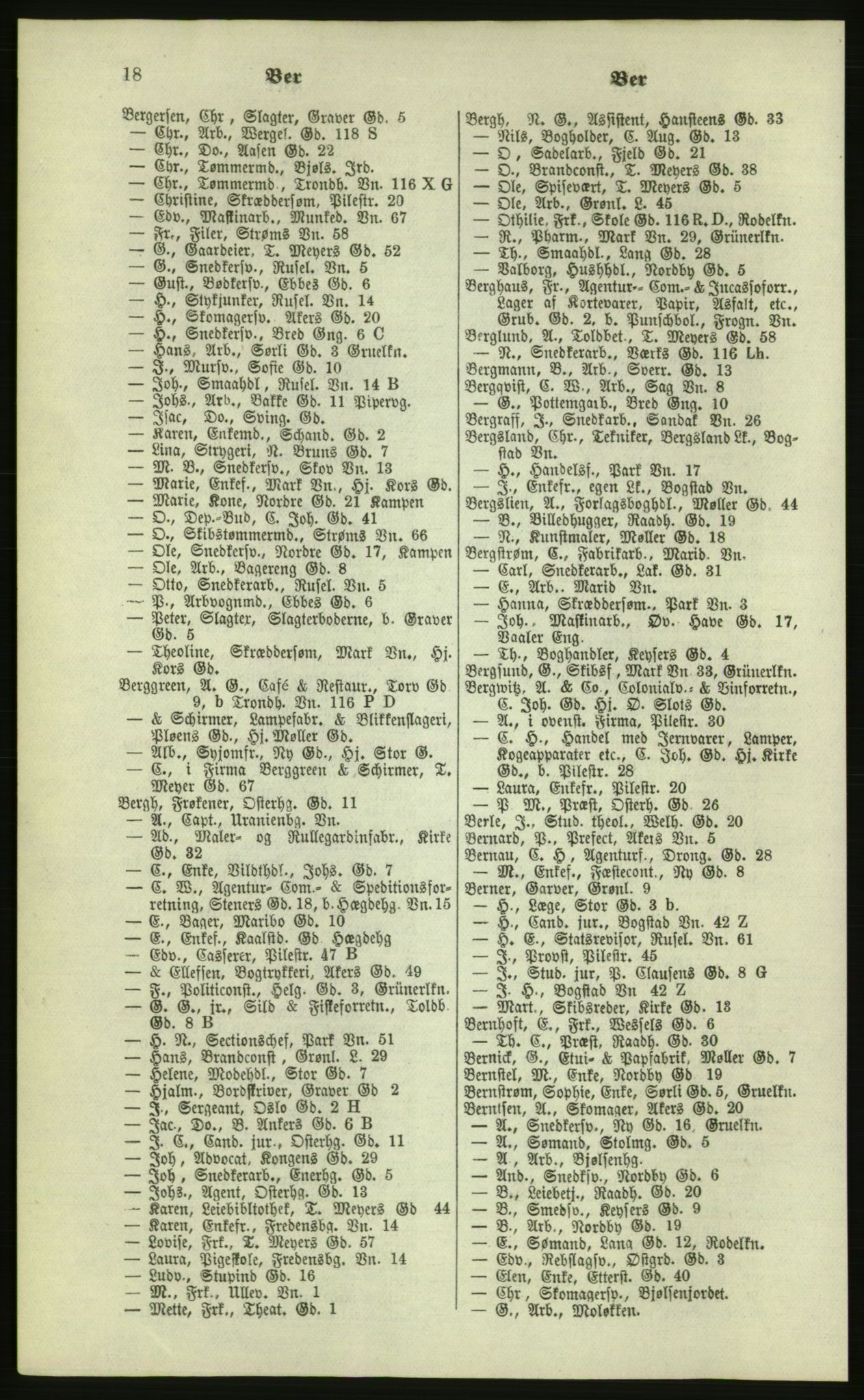 Kristiania/Oslo adressebok, PUBL/-, 1879, p. 18