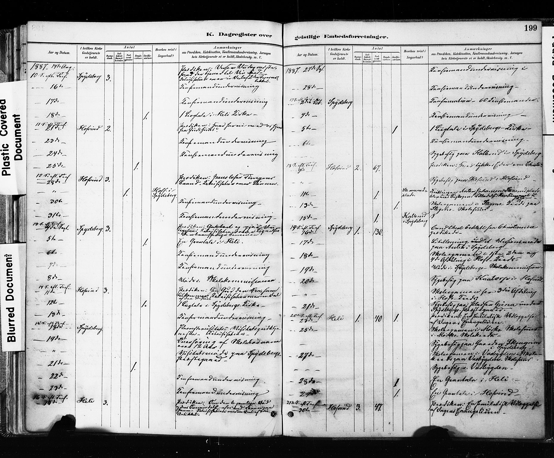 Spydeberg prestekontor Kirkebøker, AV/SAO-A-10924/F/Fa/L0008: Parish register (official) no. I 8, 1886-1900, p. 199