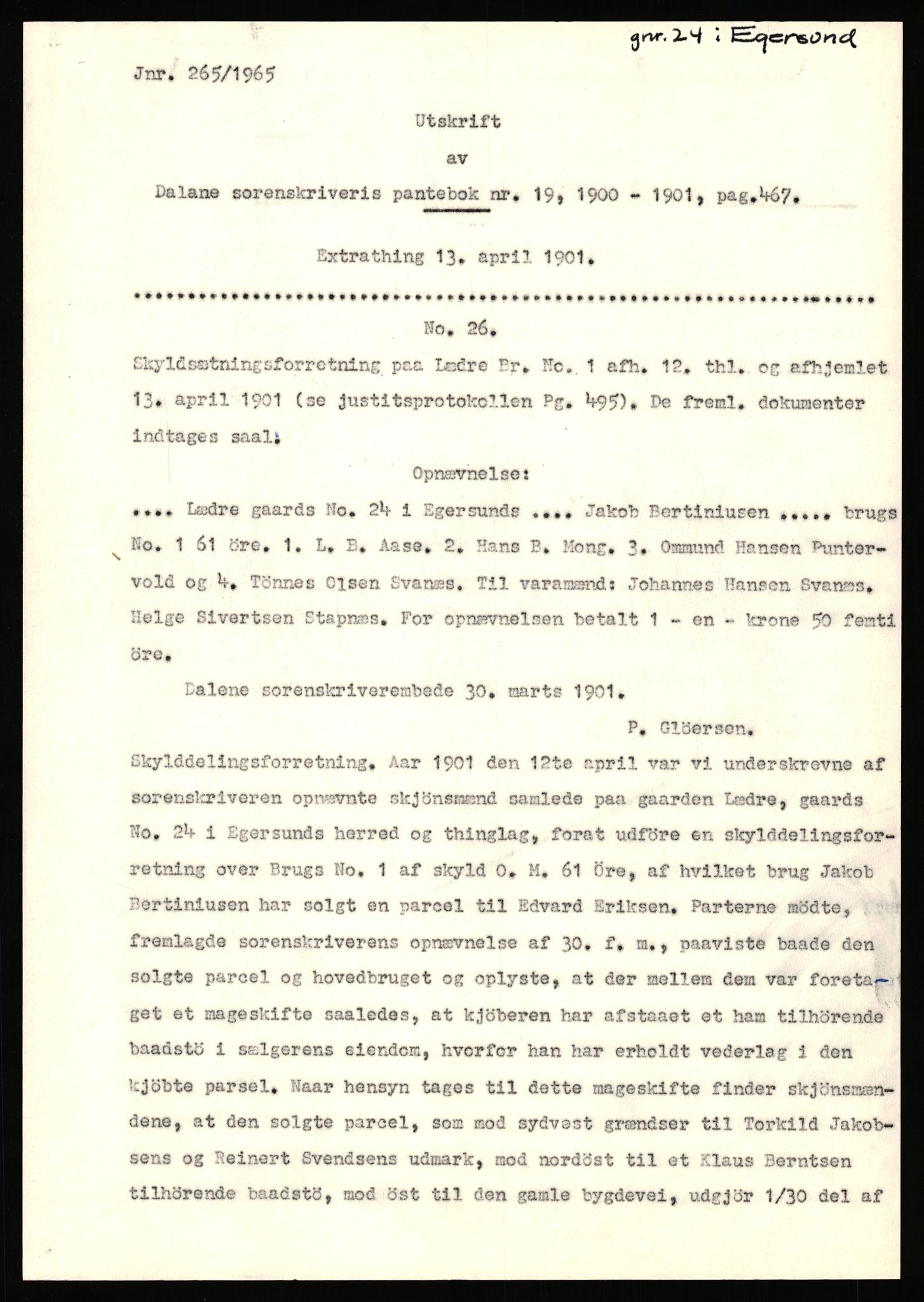 Statsarkivet i Stavanger, SAST/A-101971/03/Y/Yj/L0055: Avskrifter sortert etter gårdsnavn: Lunde nordre - Løining i Elven, 1750-1930, p. 685