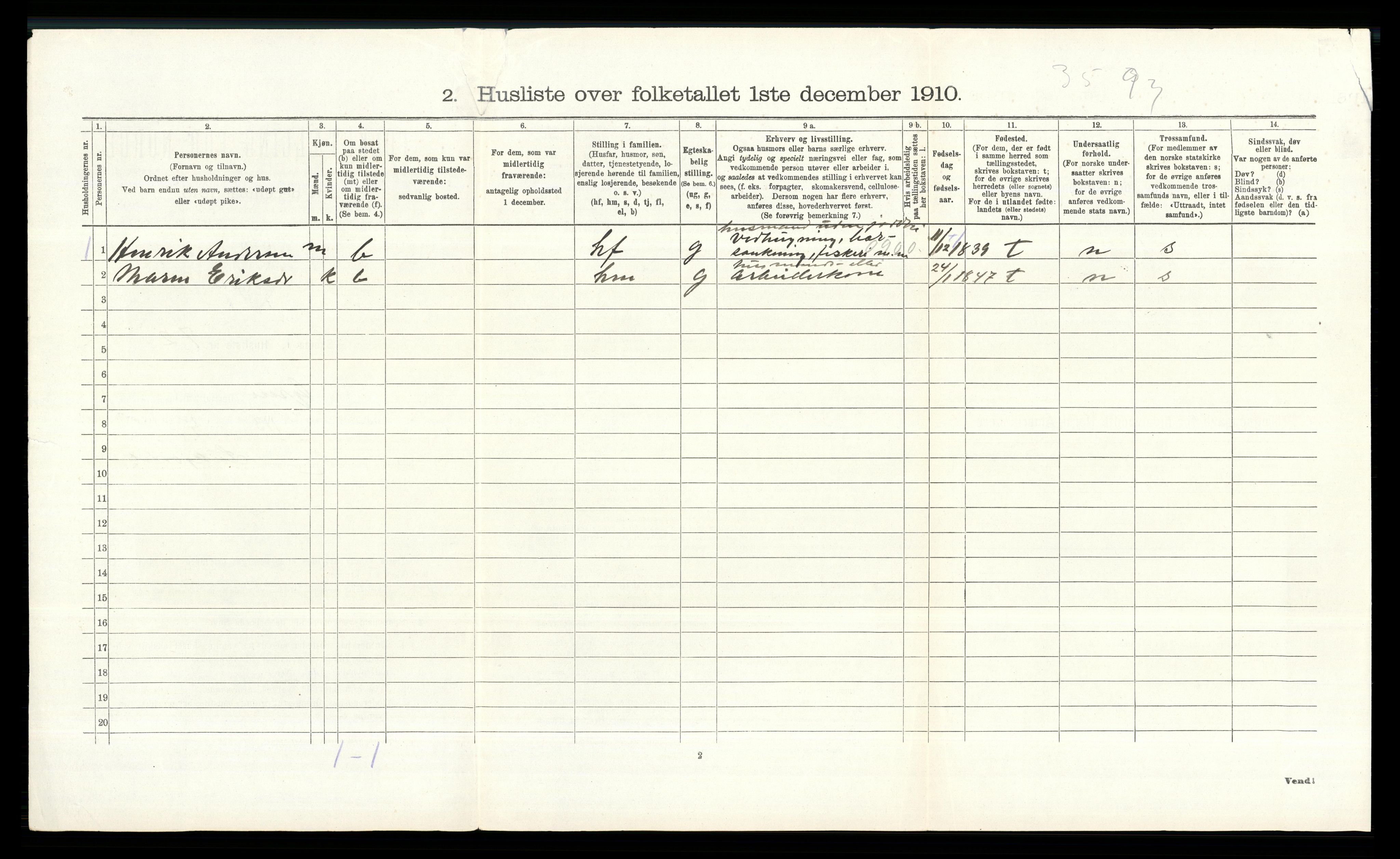 RA, 1910 census for Grue, 1910, p. 1328