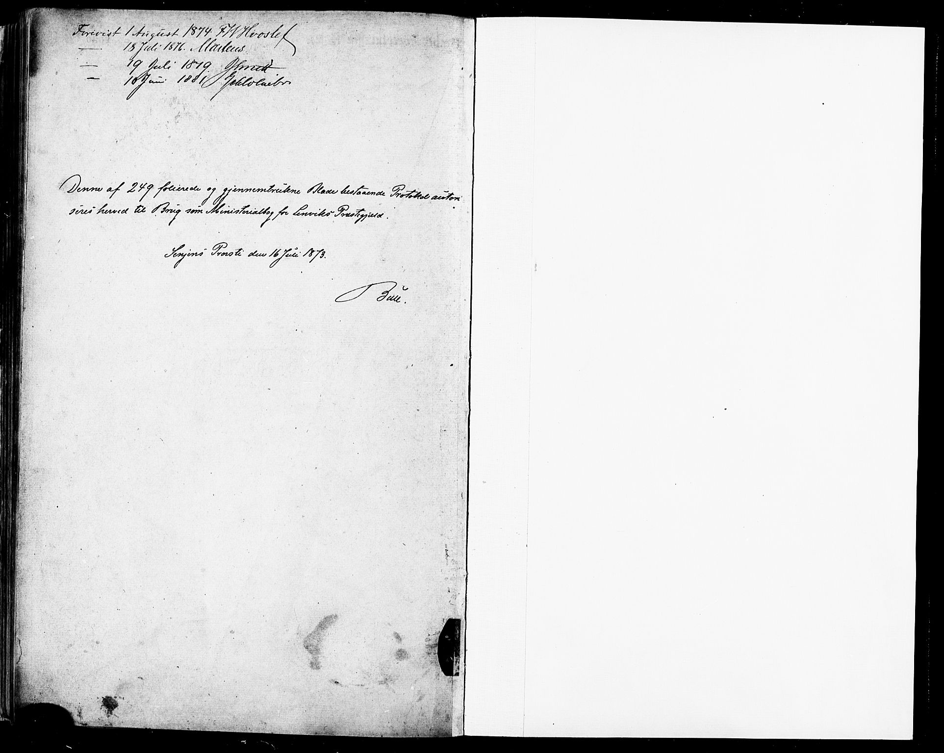 Lenvik sokneprestembete, SATØ/S-1310/H/Ha/Haa/L0010kirke: Parish register (official) no. 10, 1873-1880