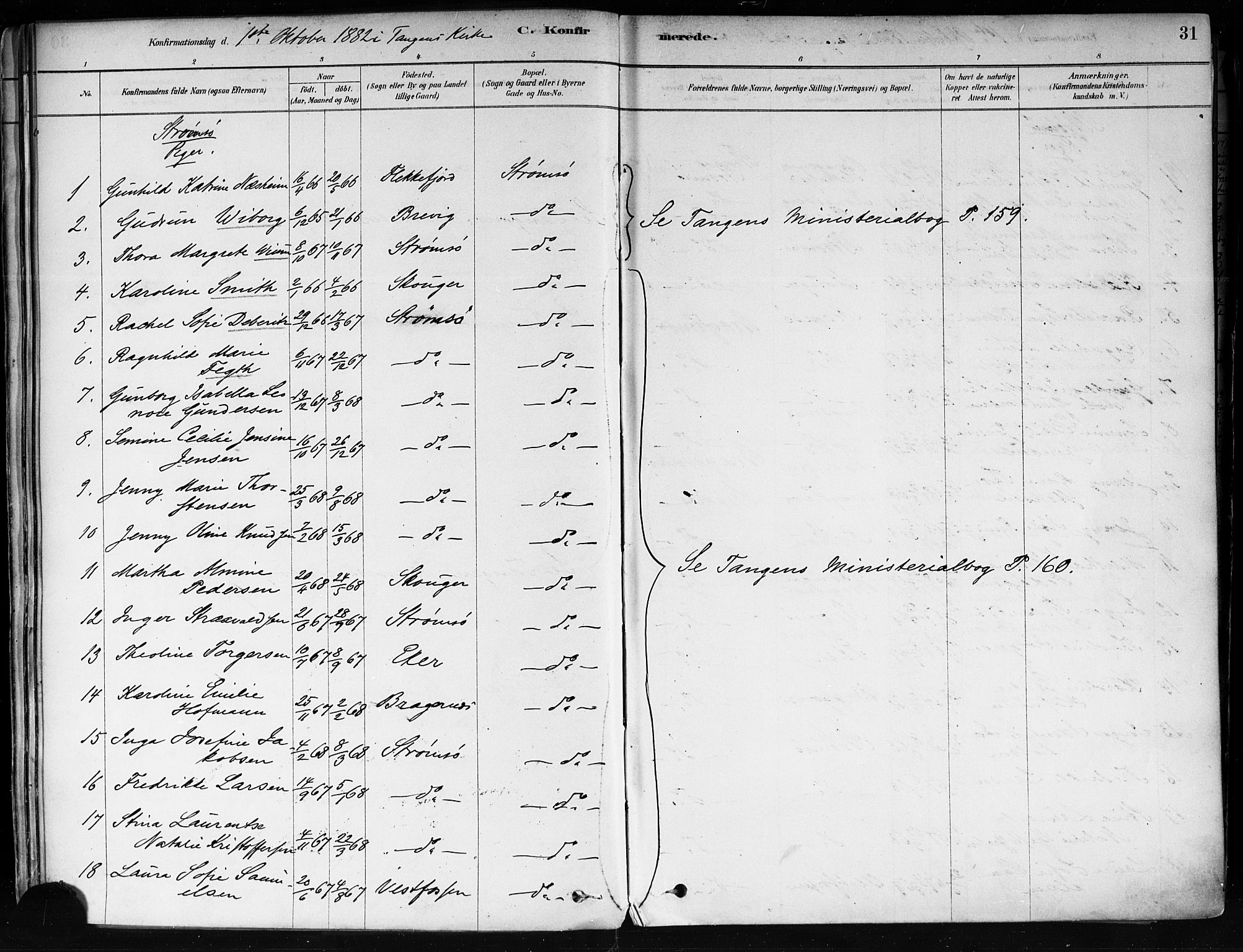 Strømsø kirkebøker, AV/SAKO-A-246/F/Fa/L0022: Parish register (official) no. I 22, 1879-1899, p. 31