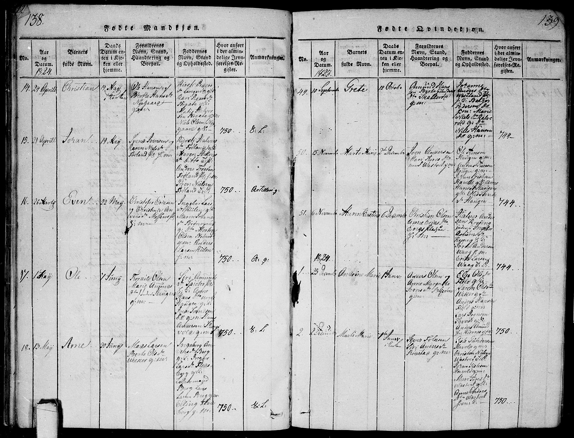 Våler prestekontor Kirkebøker, SAO/A-11083/G/Ga/L0001: Parish register (copy) no. I 1, 1815-1839, p. 138-139