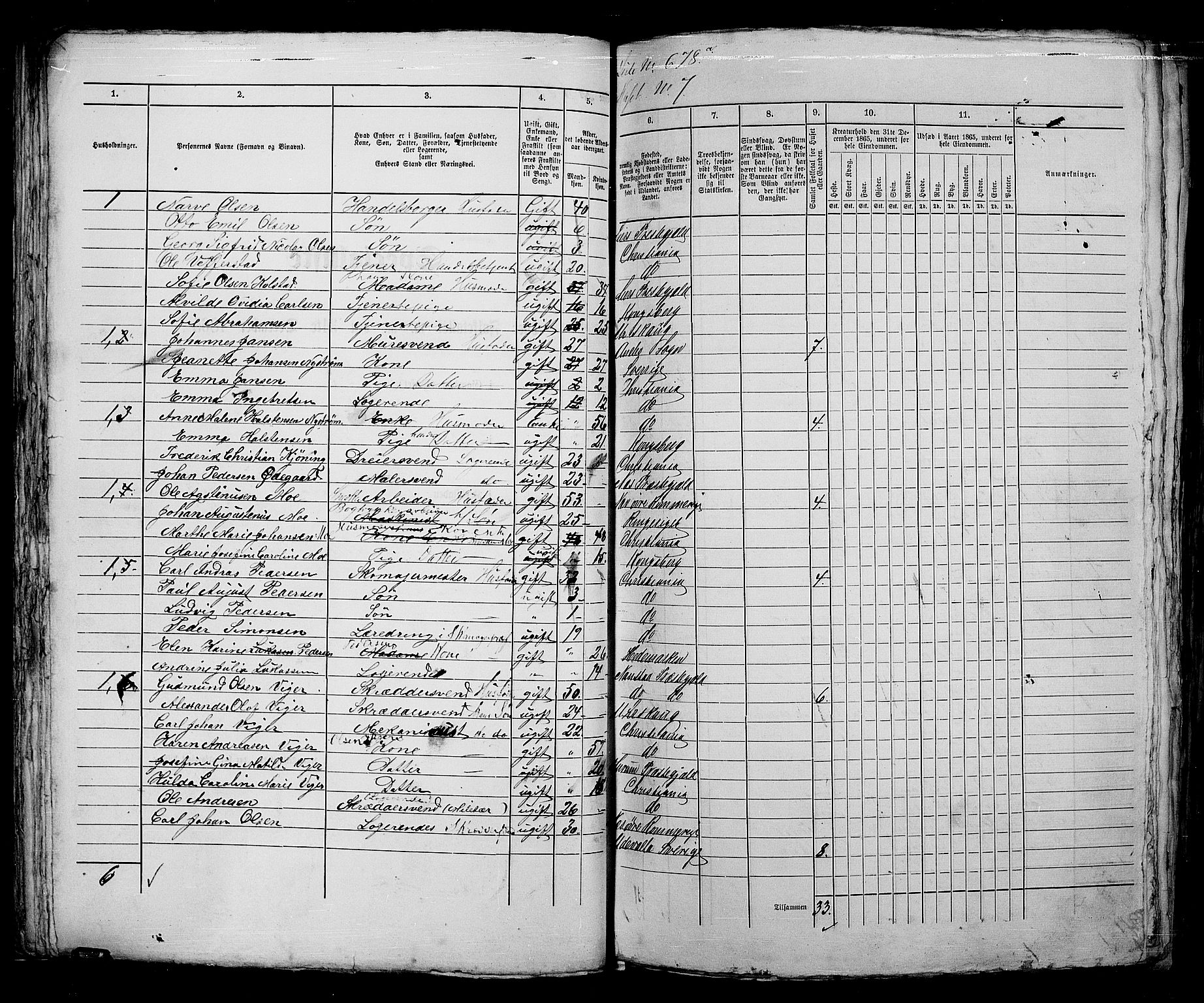 RA, 1865 census for Kristiania, 1865, p. 1758