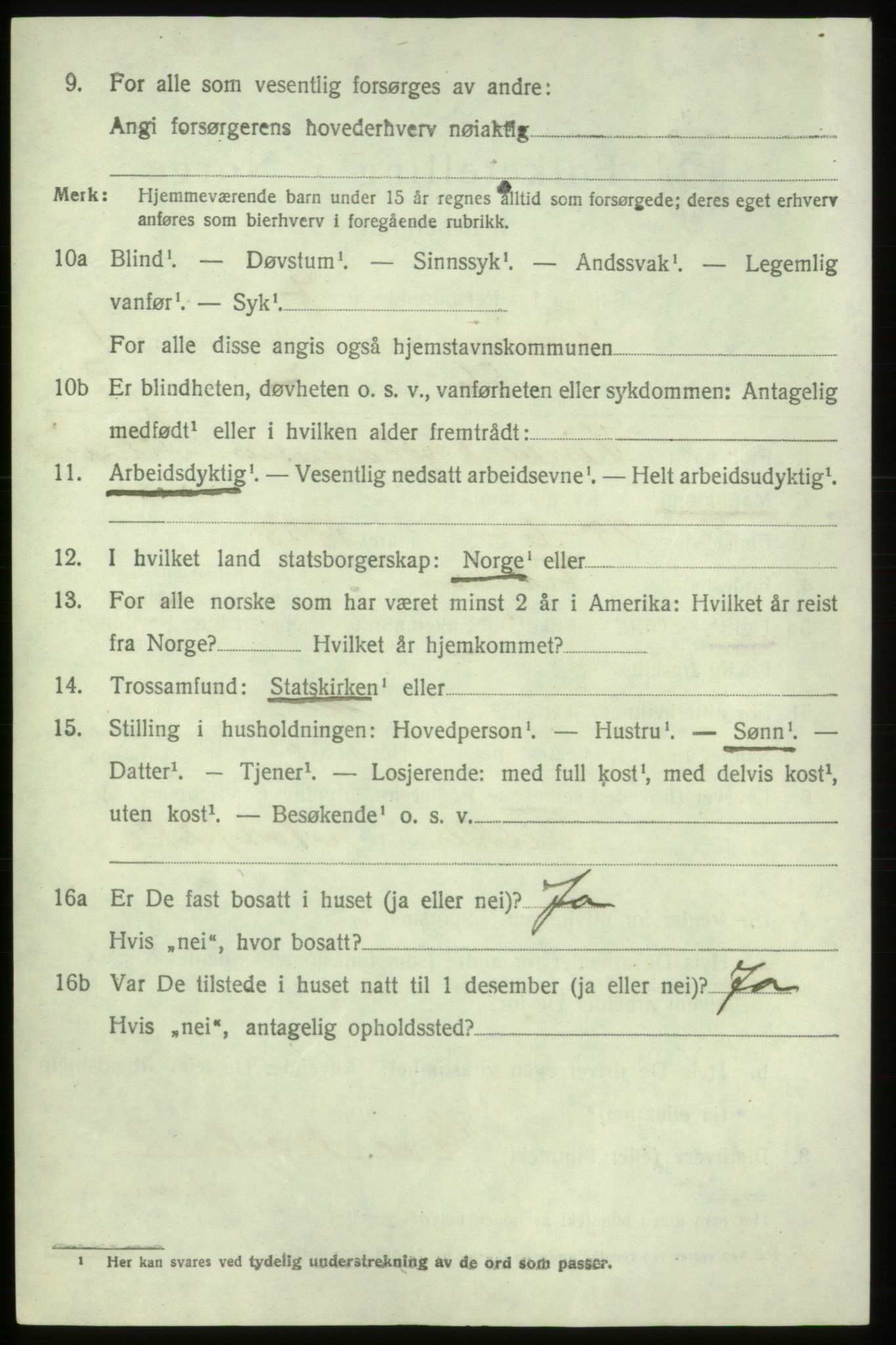 SAB, 1920 census for Fitjar, 1920, p. 1565