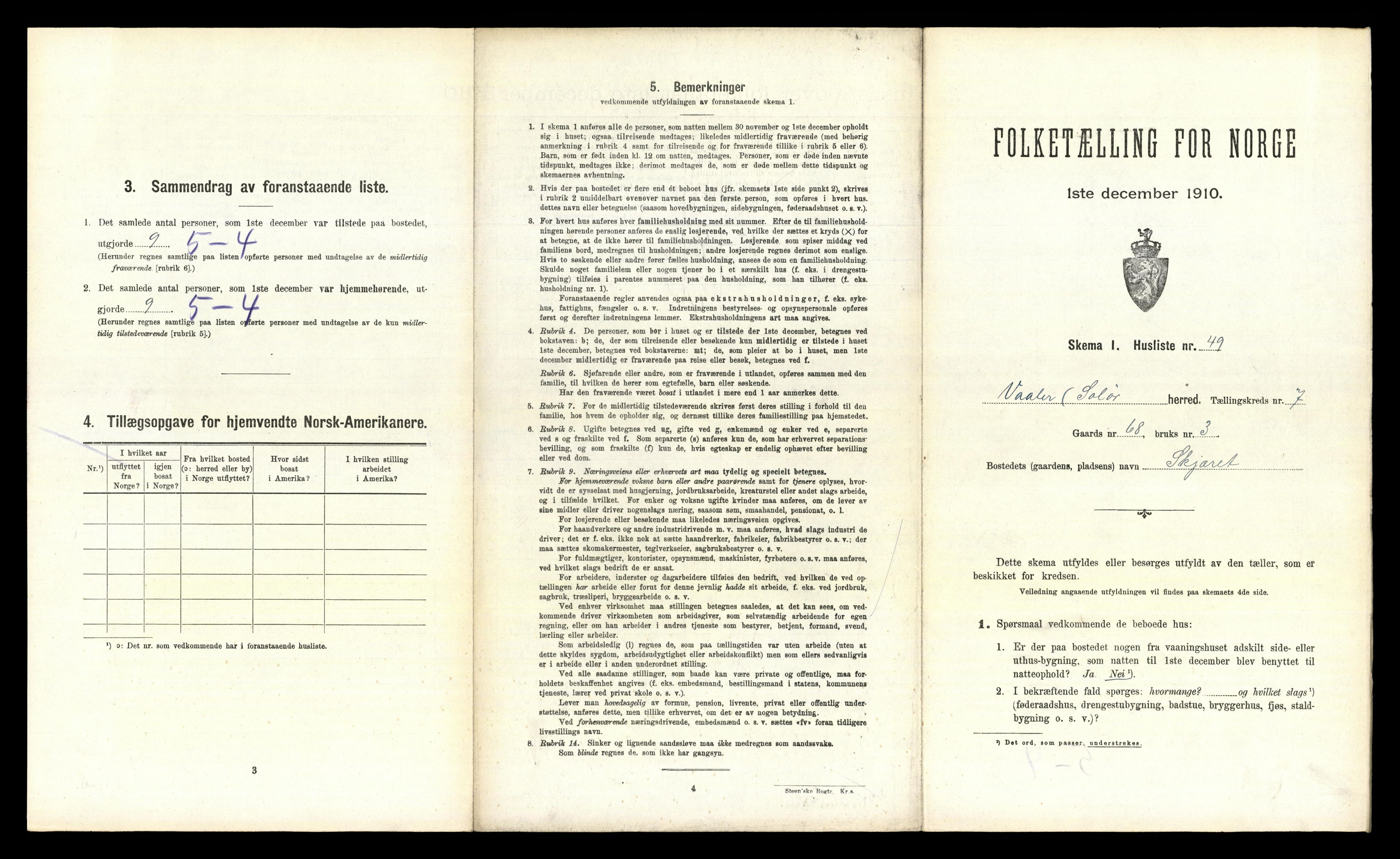 RA, 1910 census for Våler, 1910, p. 1099