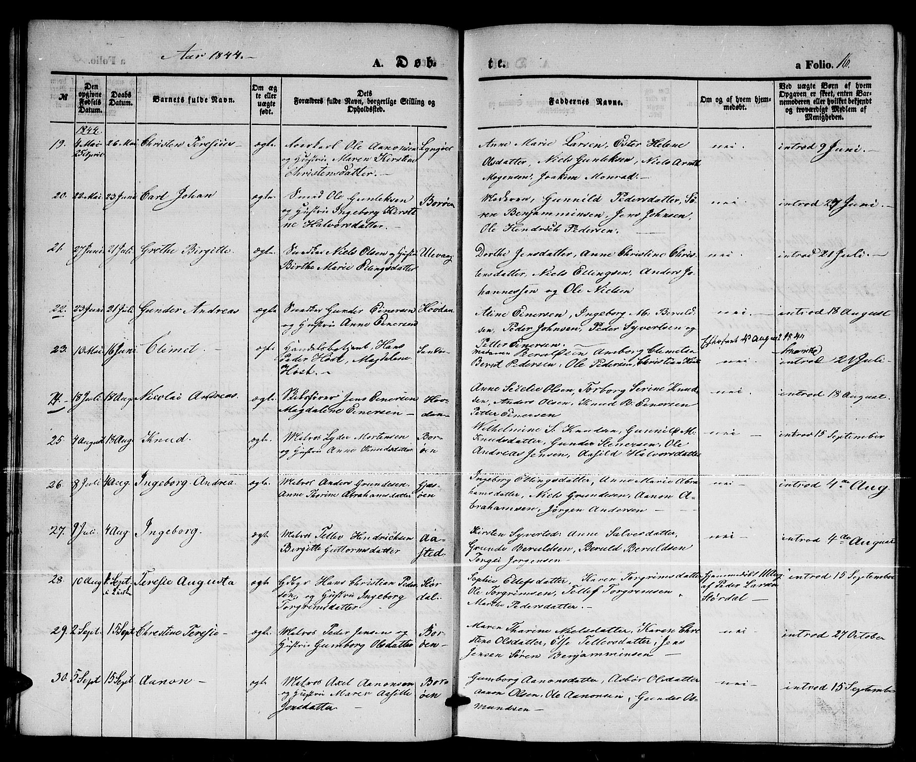 Dypvåg sokneprestkontor, AV/SAK-1111-0007/F/Fb/Fba/L0010: Parish register (copy) no. B 10, 1842-1857, p. 16