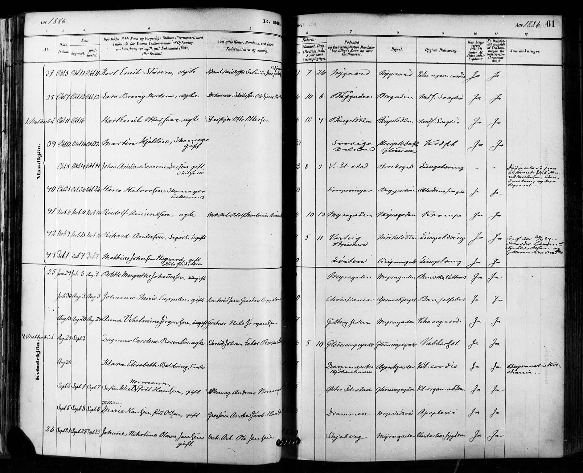 Fredrikstad domkirkes prestekontor Kirkebøker, AV/SAO-A-10906/F/Fa/L0003: Parish register (official) no. 3, 1878-1904, p. 61