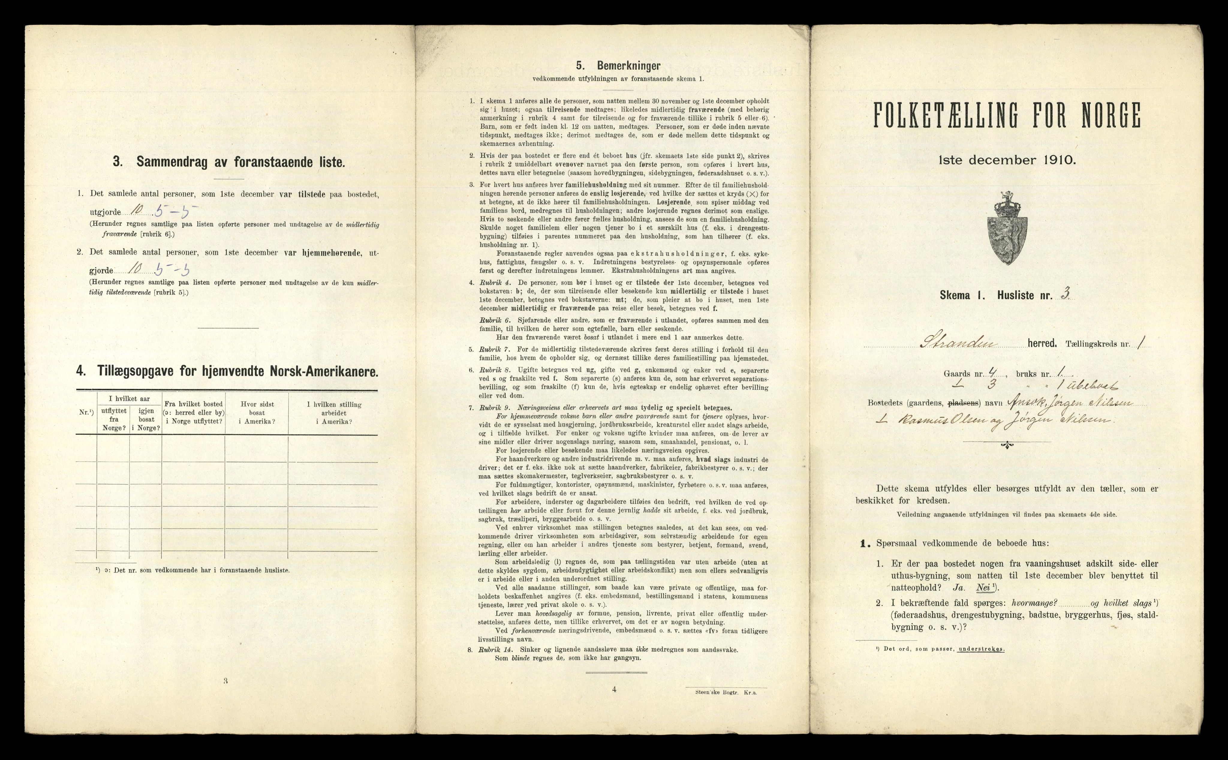 RA, 1910 census for Stranda, 1910, p. 30