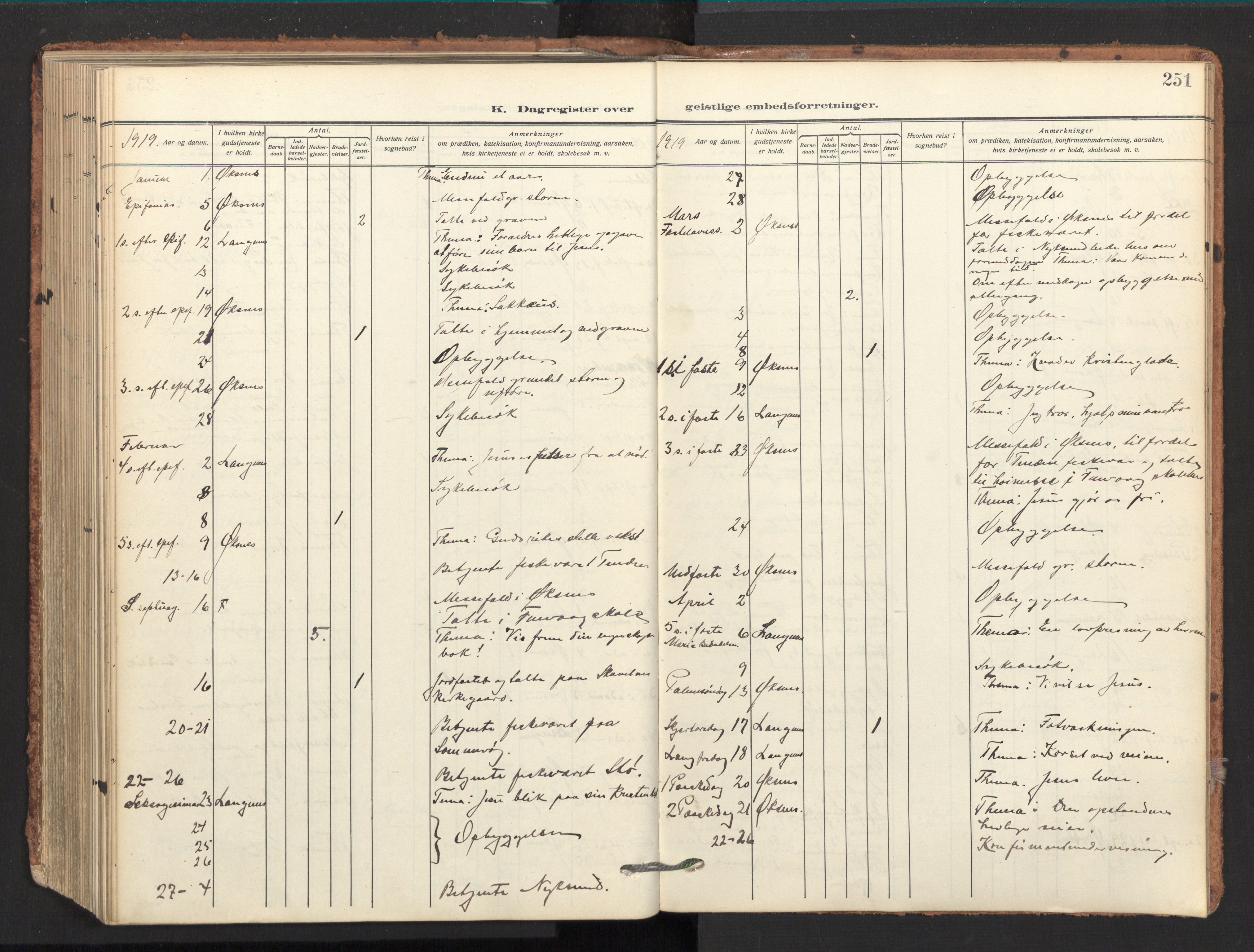 Ministerialprotokoller, klokkerbøker og fødselsregistre - Nordland, SAT/A-1459/893/L1343: Parish register (official) no. 893A15, 1914-1928, p. 251