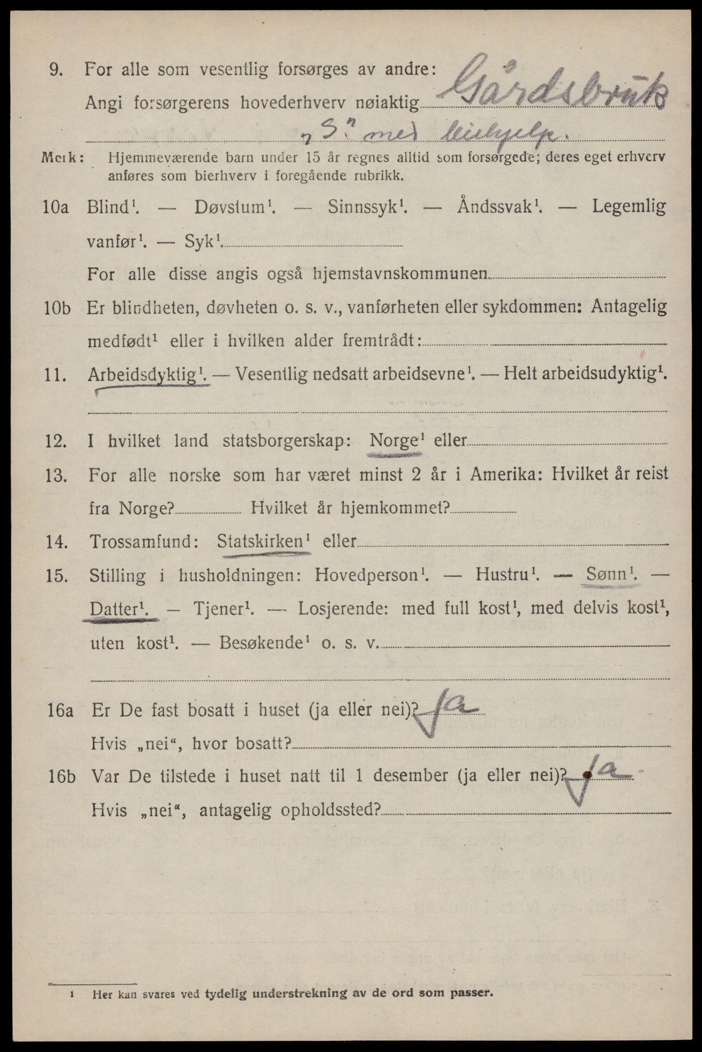 SAST, 1920 census for Håland, 1920, p. 7202