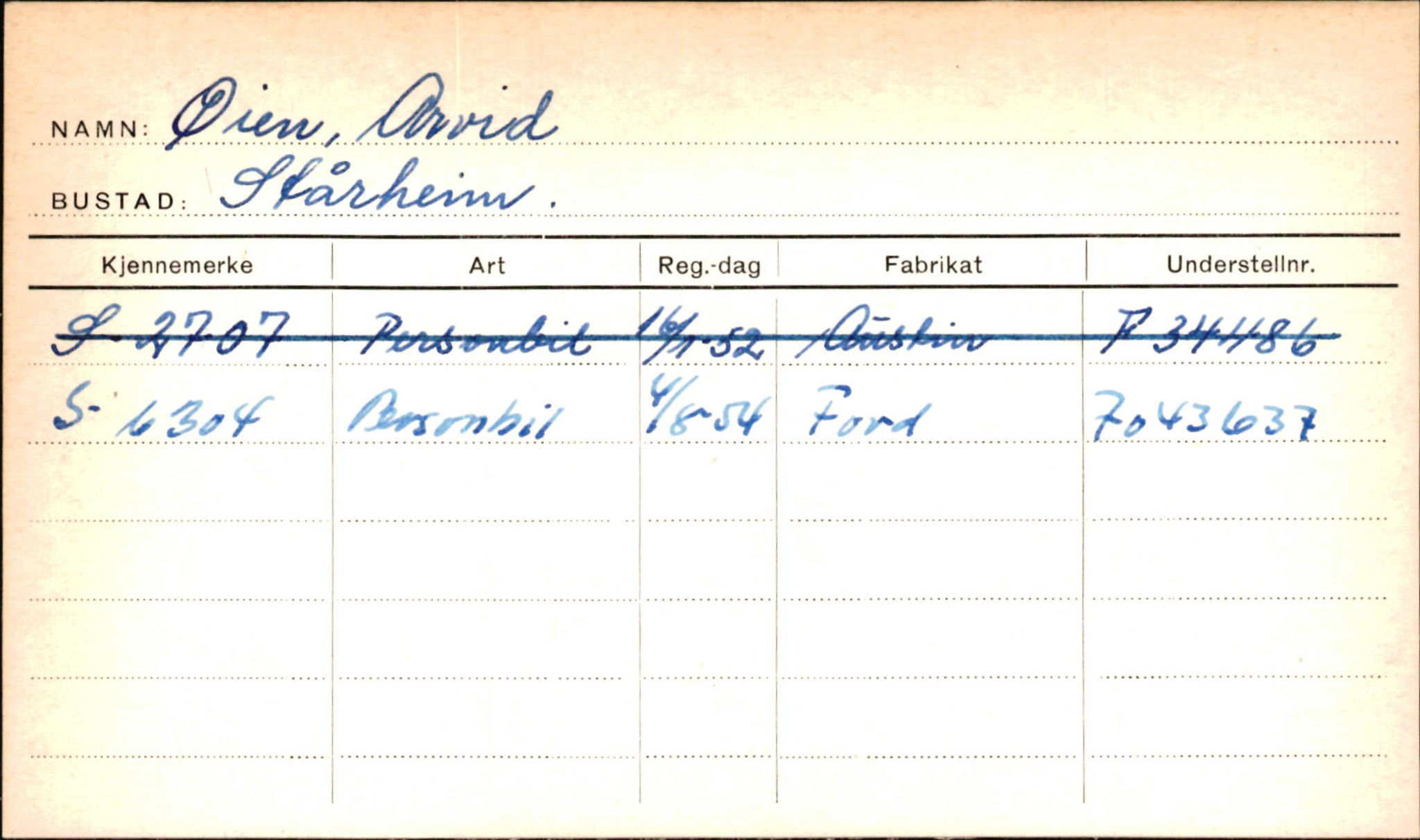 Statens vegvesen, Sogn og Fjordane vegkontor, AV/SAB-A-5301/4/F/L0002: Eigarregister Fjordane til 1.6.1961, 1930-1961, p. 674