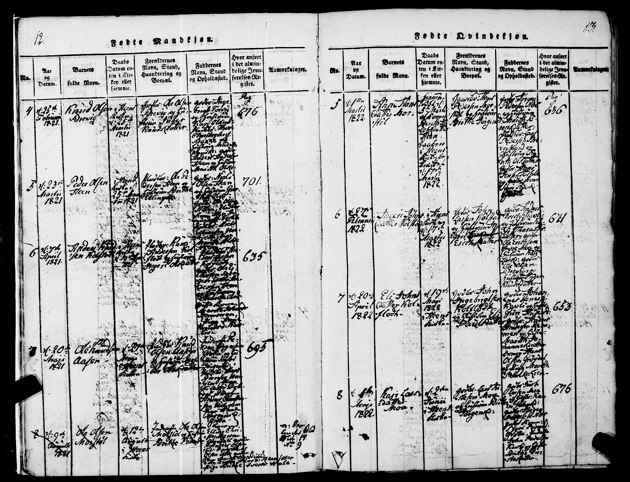 Ministerialprotokoller, klokkerbøker og fødselsregistre - Møre og Romsdal, SAT/A-1454/545/L0585: Parish register (official) no. 545A01, 1818-1853, p. 12-13