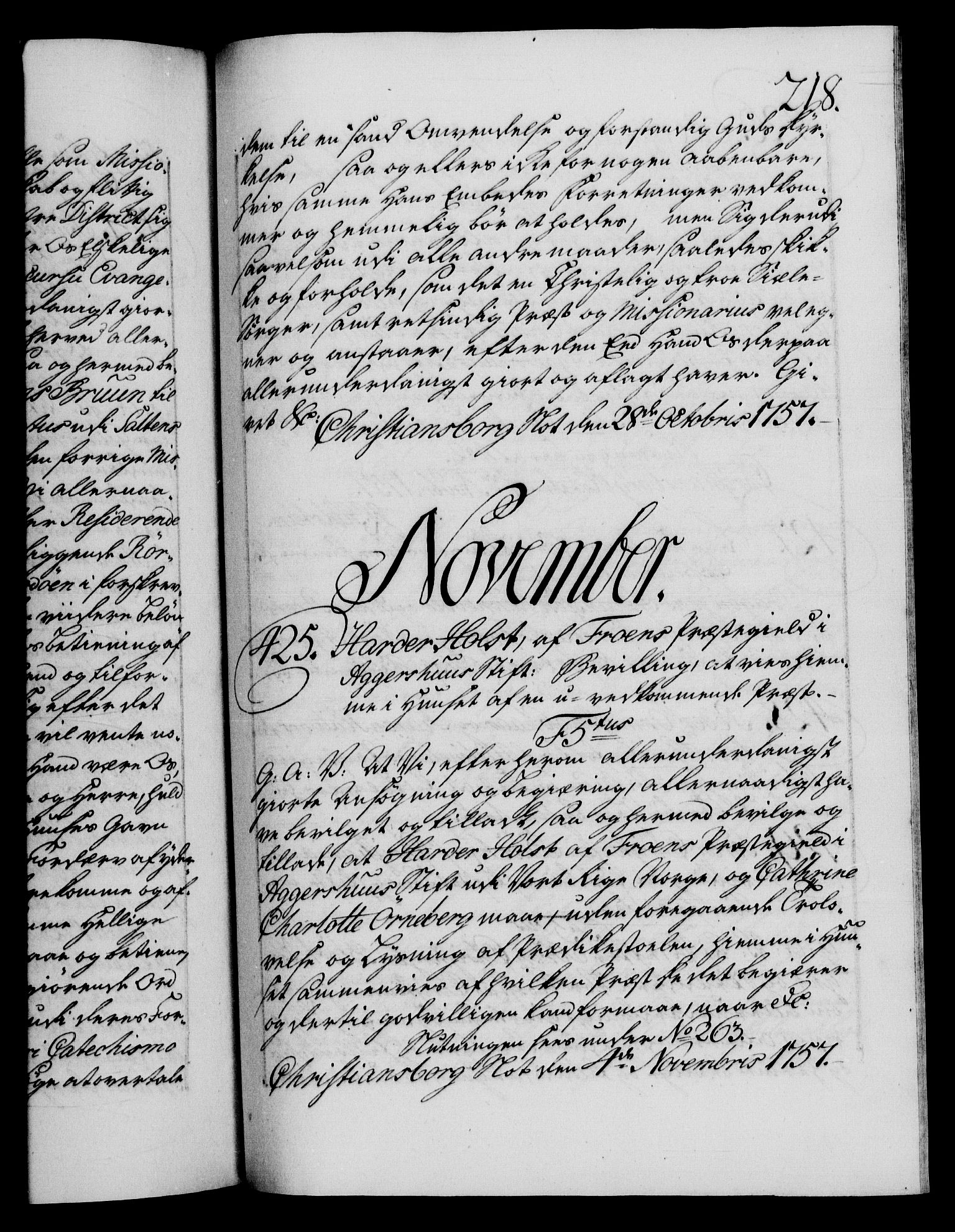 Danske Kanselli 1572-1799, RA/EA-3023/F/Fc/Fca/Fcaa/L0040: Norske registre, 1757-1759, p. 218a