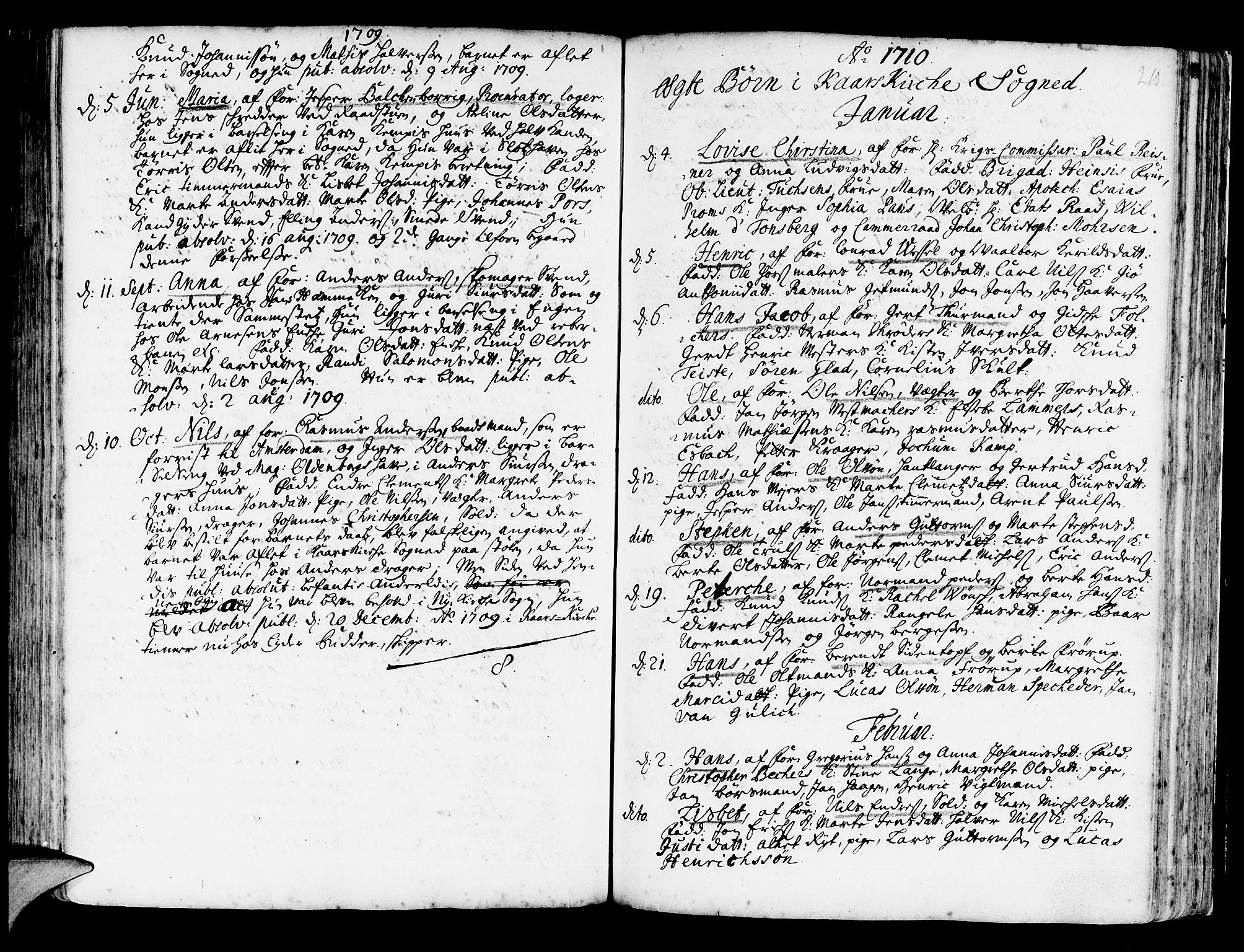 Korskirken sokneprestembete, SAB/A-76101/H/Haa/L0003: Parish register (official) no. A 3, 1698-1719, p. 210