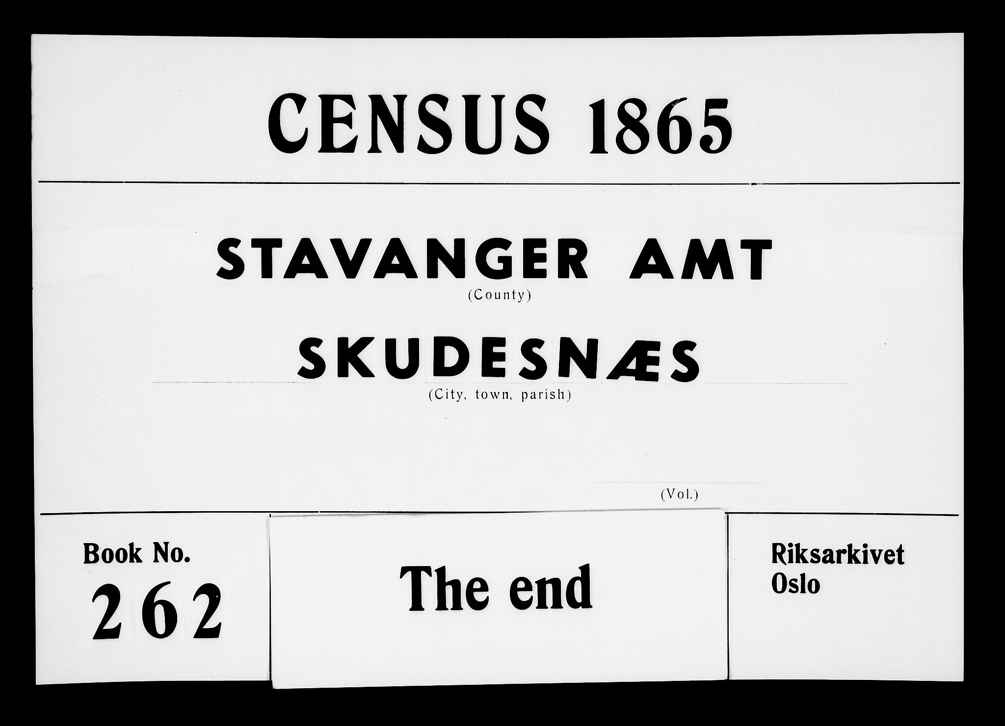 RA, 1865 census for Skudenes, 1865, p. 201