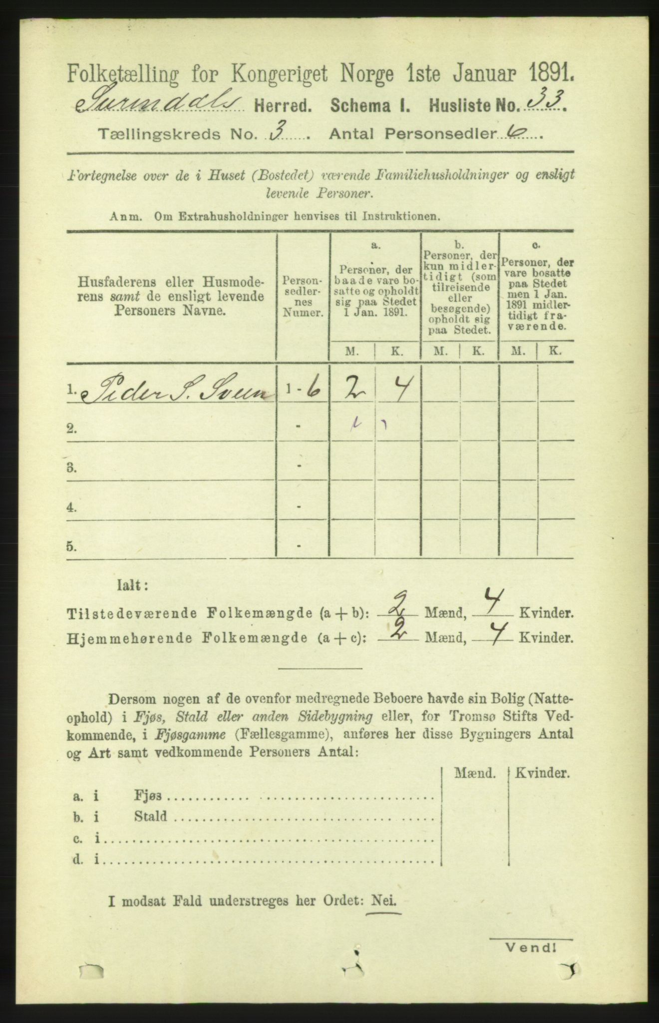 RA, 1891 census for 1566 Surnadal, 1891, p. 777