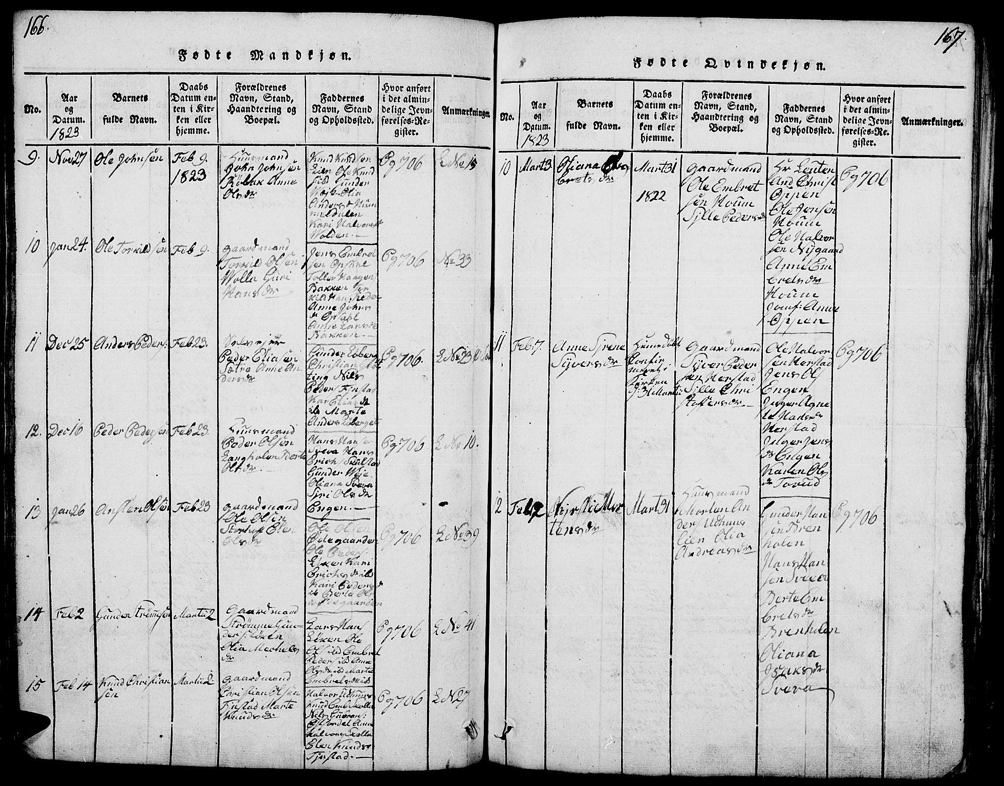 Elverum prestekontor, AV/SAH-PREST-044/H/Ha/Hab/L0001: Parish register (copy) no. 1, 1815-1829, p. 166-167