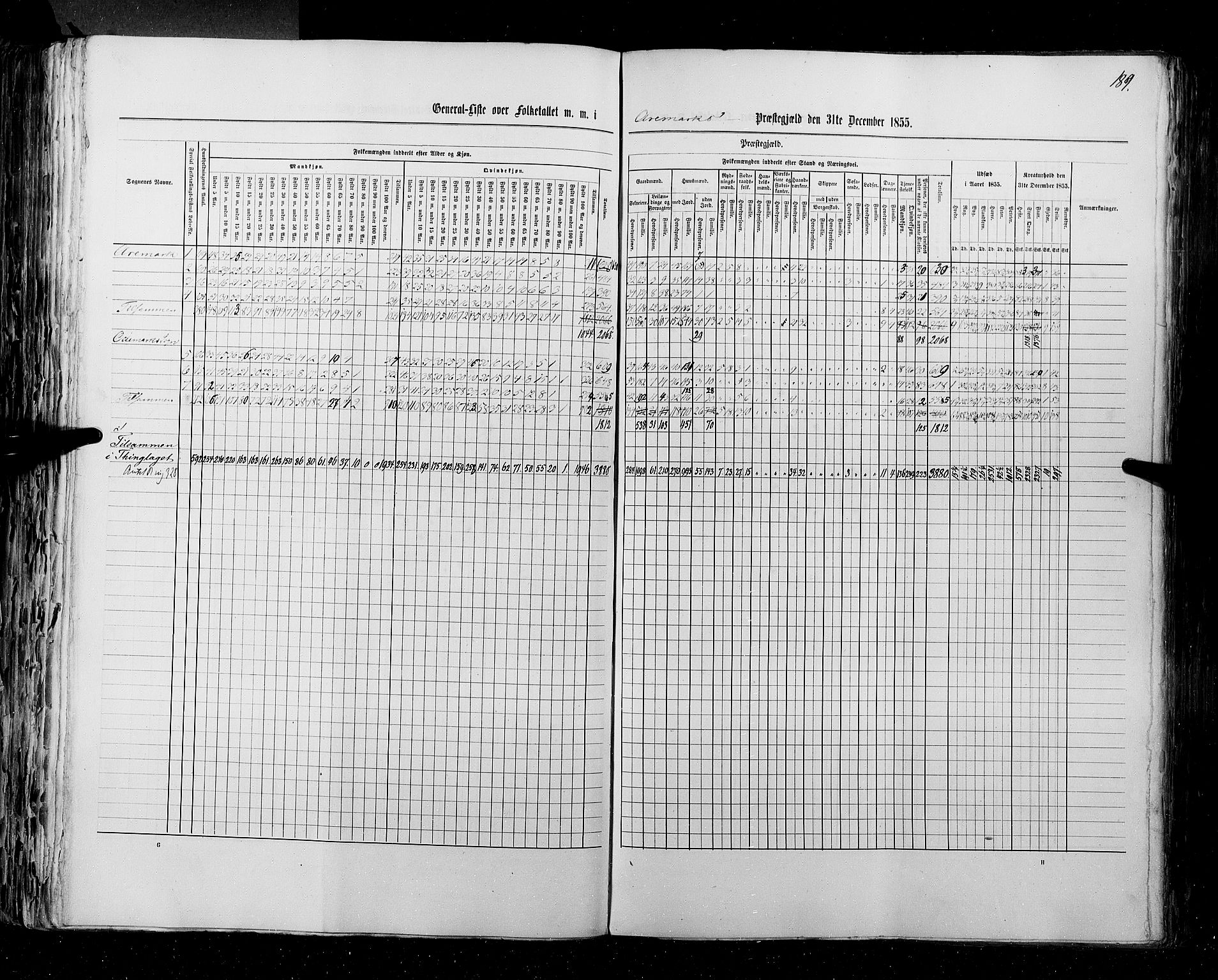 RA, Census 1855, vol. 1: Akershus amt, Smålenenes amt og Hedemarken amt, 1855, p. 189