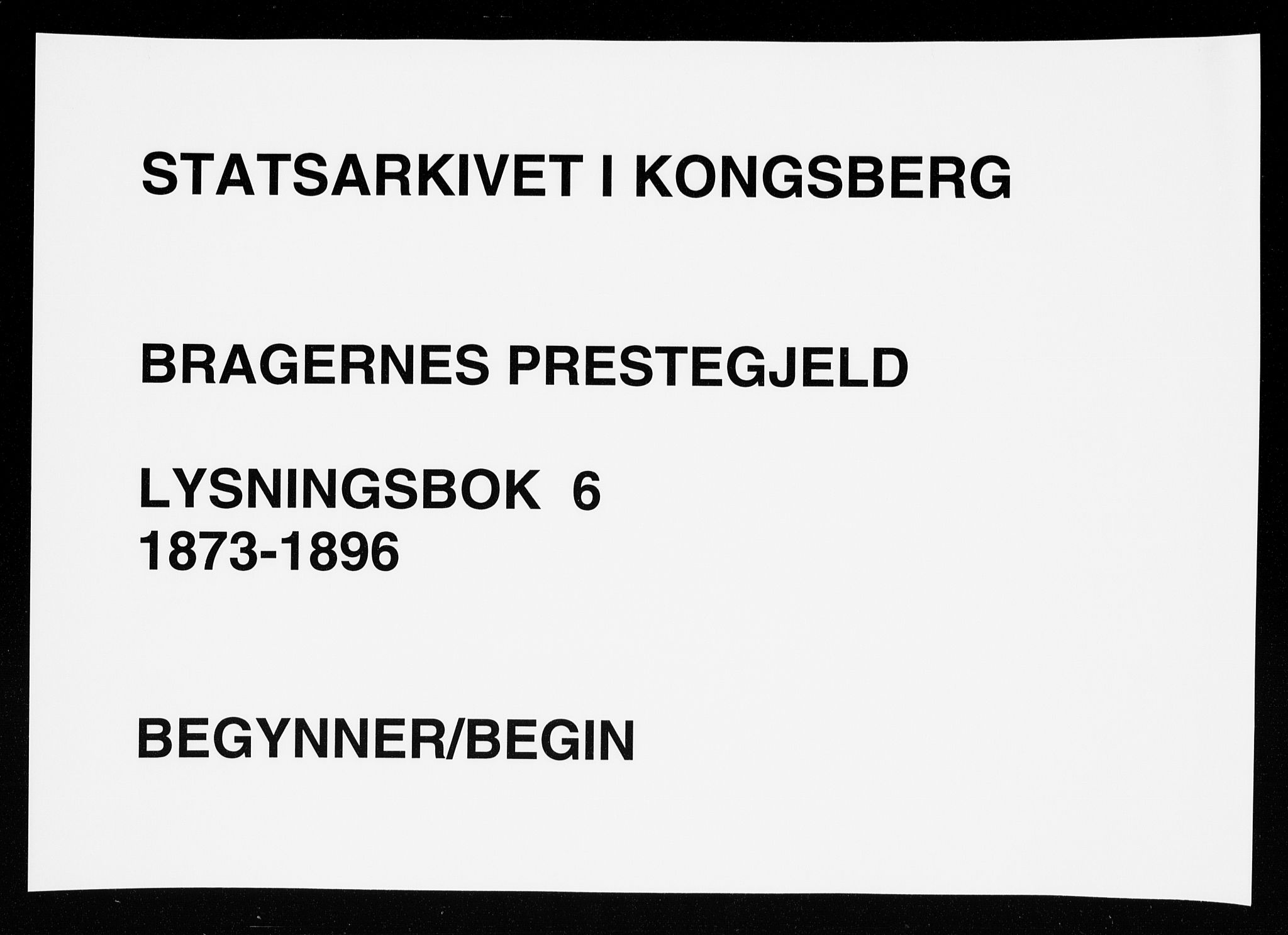 Bragernes kirkebøker, SAKO/A-6/H/Ha/L0006: Banns register no. 6, 1873-1896