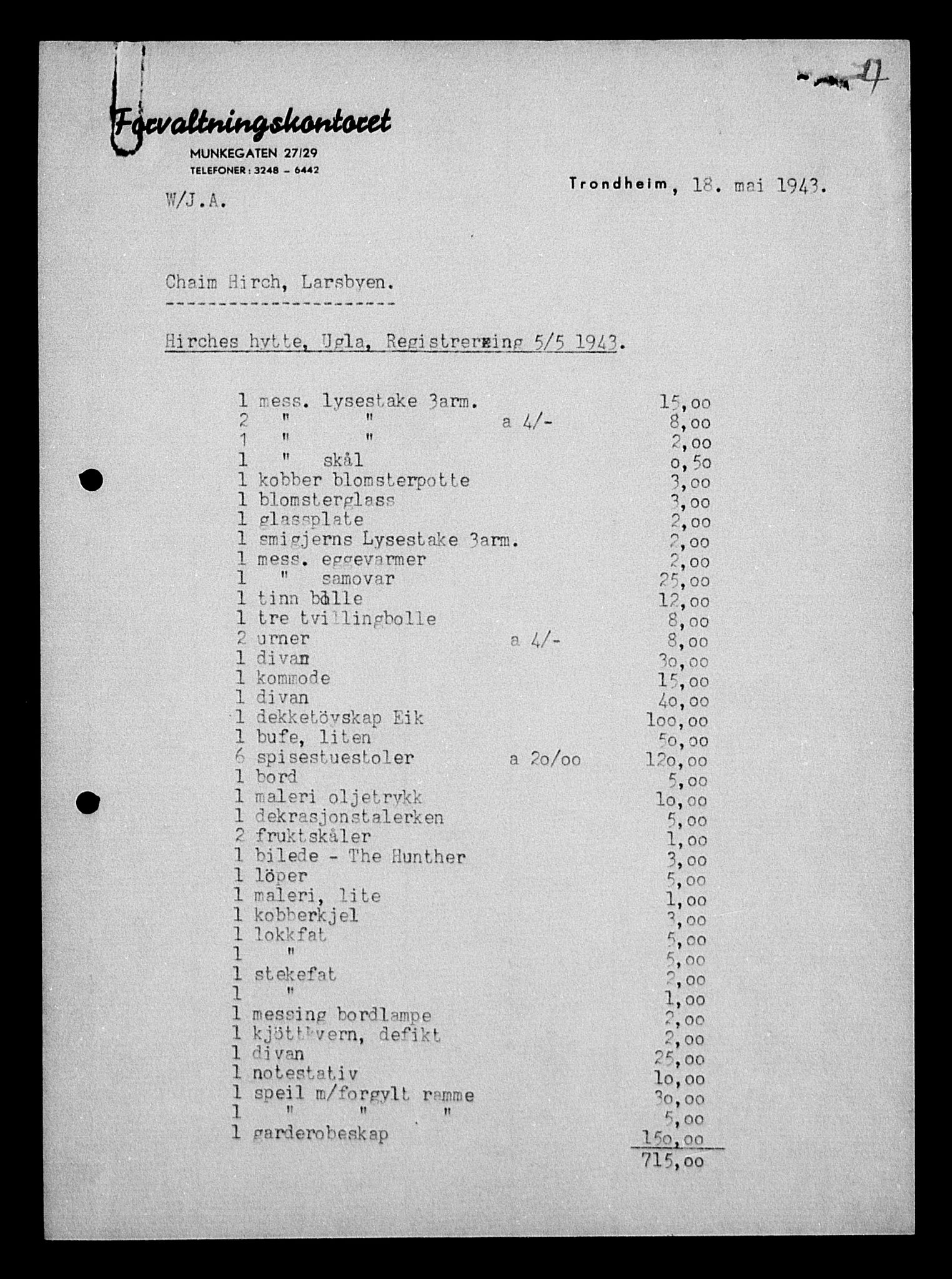 Justisdepartementet, Tilbakeføringskontoret for inndratte formuer, AV/RA-S-1564/H/Hc/Hca/L0896: --, 1945-1947, p. 232