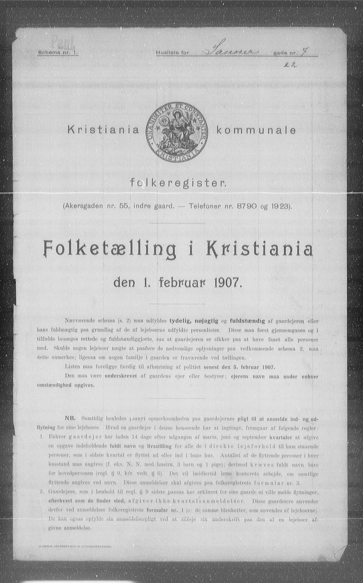 OBA, Municipal Census 1907 for Kristiania, 1907, p. 45270