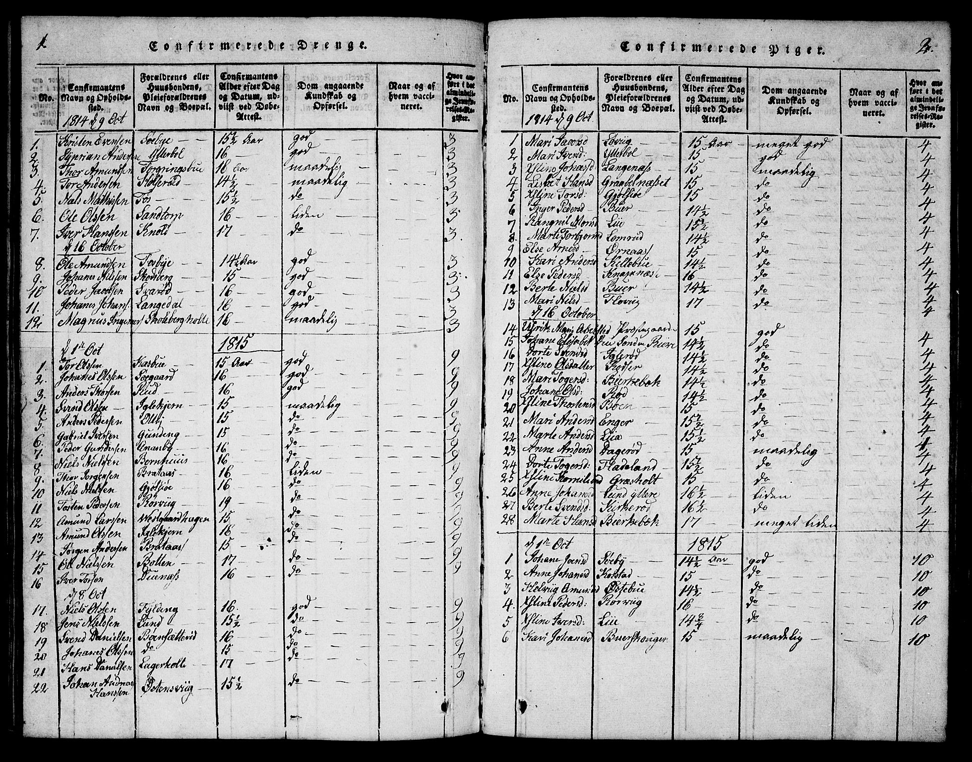 Aremark prestekontor Kirkebøker, SAO/A-10899/G/Ga/L0001: Parish register (copy) no.  I 1, 1814-1834, p. 1-2