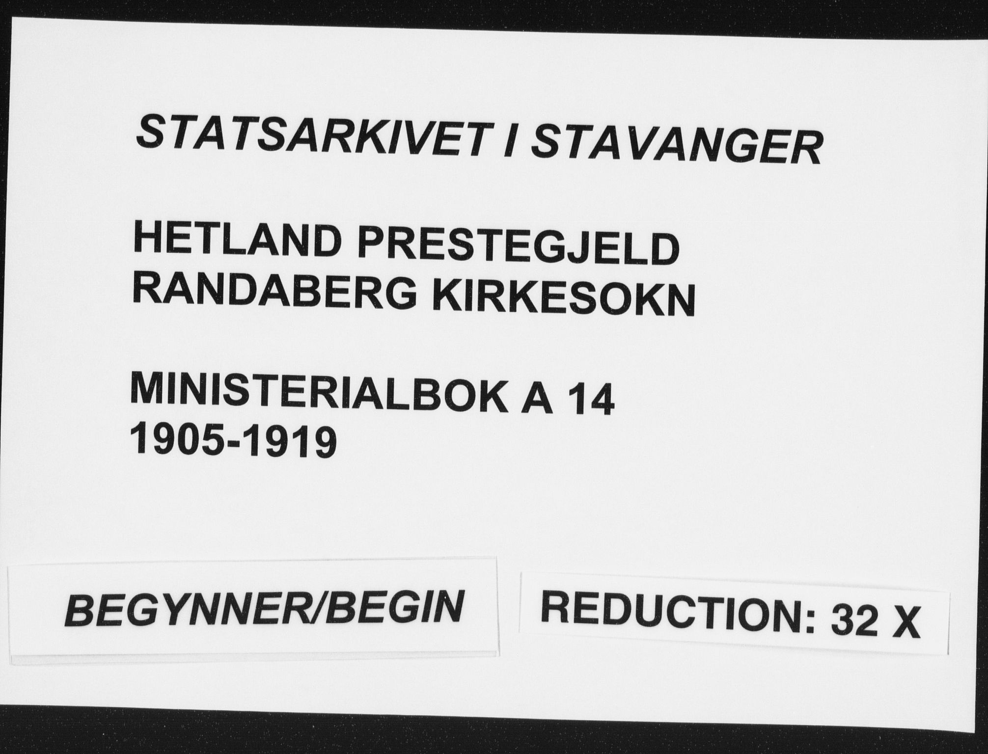 Hetland sokneprestkontor, AV/SAST-A-101826/30/30BA: Parish register (official) no. A 14, 1905-1919