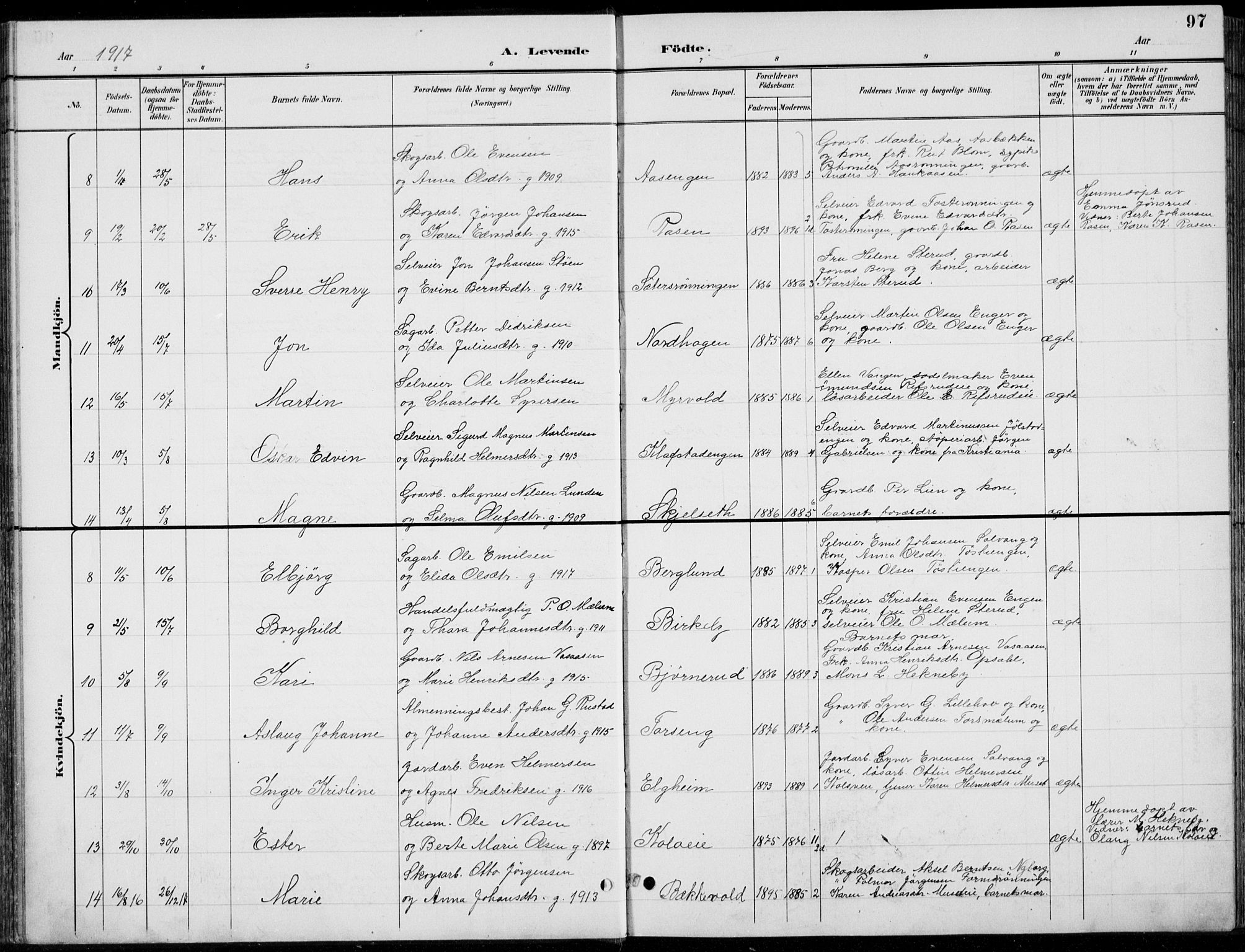 Romedal prestekontor, AV/SAH-PREST-004/L/L0013: Parish register (copy) no. 13, 1896-1937, p. 97