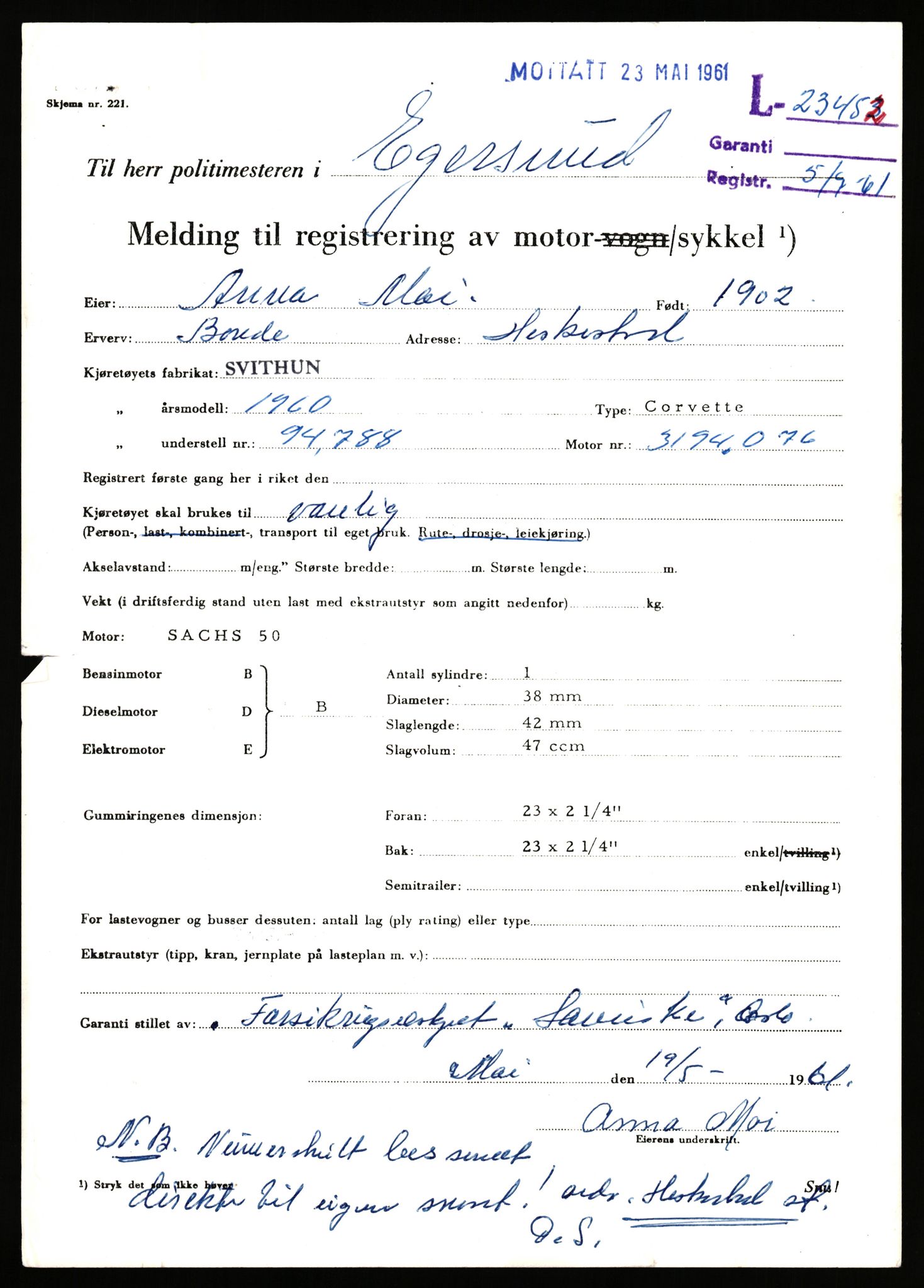 Stavanger trafikkstasjon, AV/SAST-A-101942/0/F/L0040: L-22800 - L-23999, 1930-1971, p. 1327